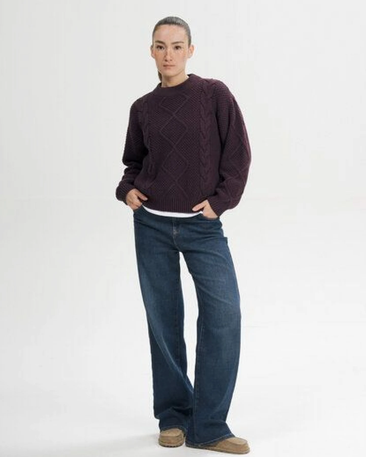 MELA Zopfmuster Strickpullover Style SAMAIRA aus 100% Bio-Baumwolle – Ansicht 3