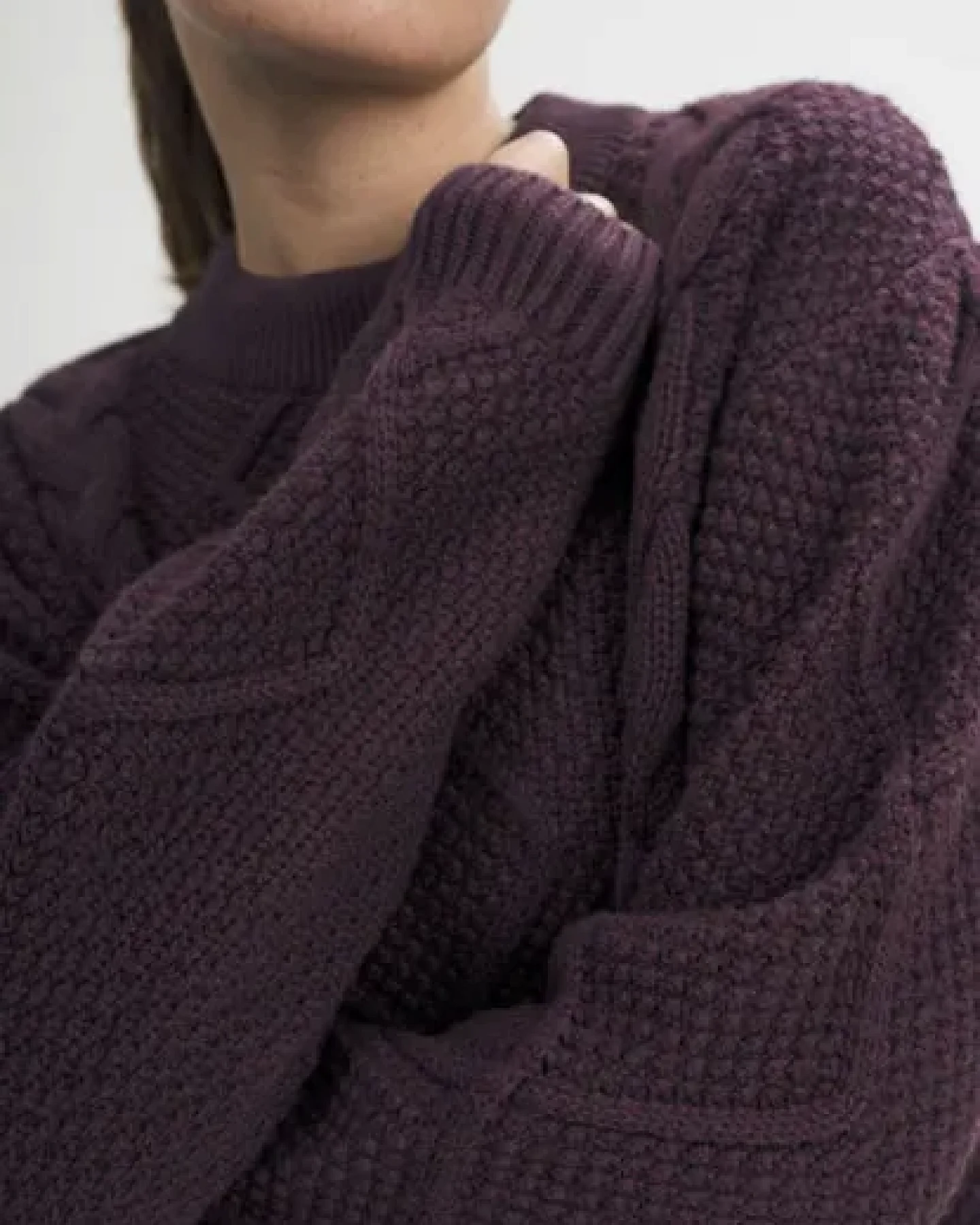 MELA Zopfmuster Strickpullover Style SAMAIRA aus 100% Bio-Baumwolle – Ansicht 4