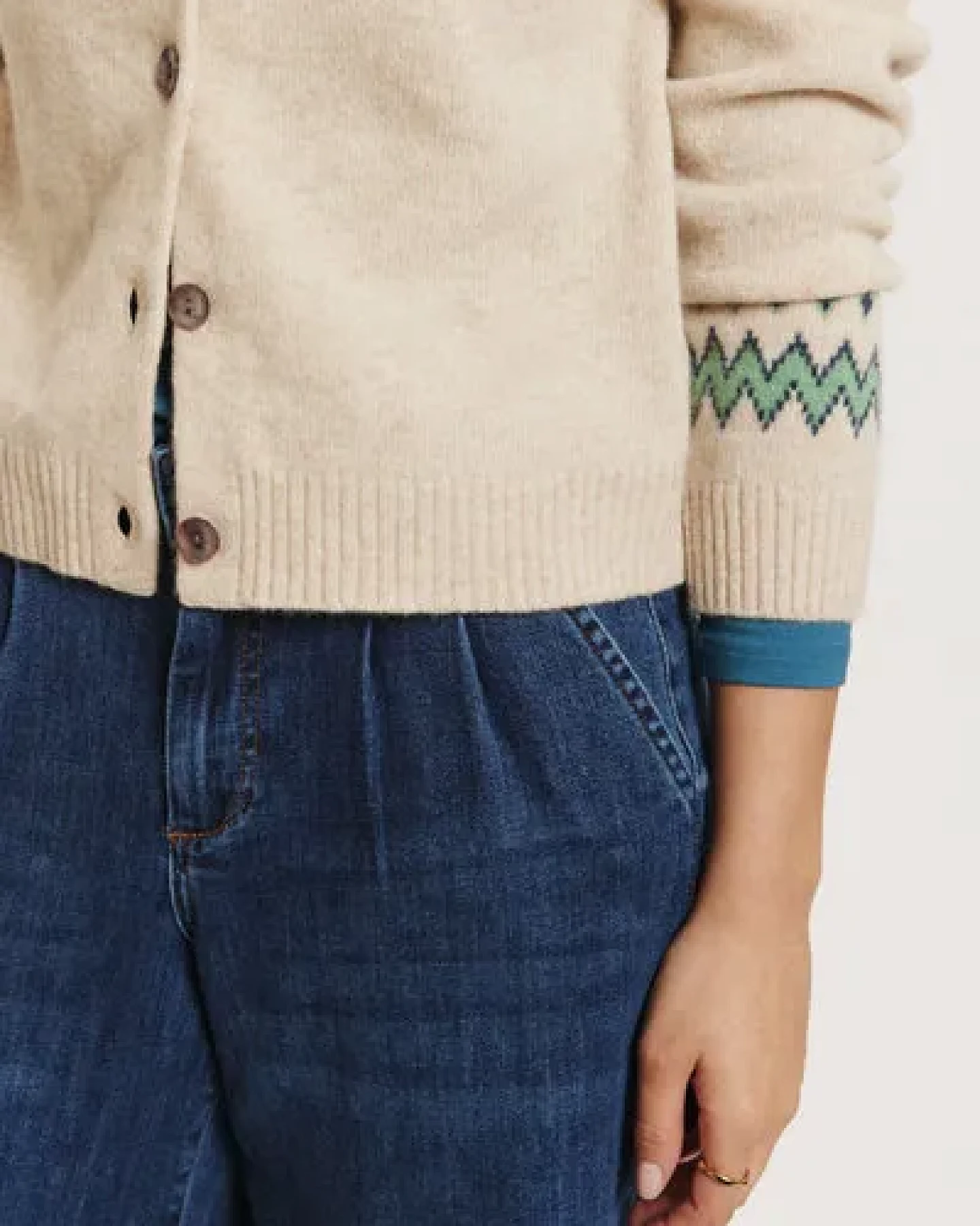 TRANQUILLO Cardigan Leonaa aus Lammwolle – Ansicht 3