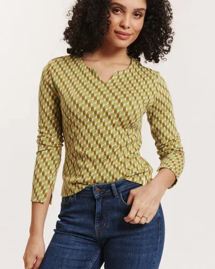 TRANQUILLO Jacquard-Pullover Aiskee aus GOTS-Bio-Baumwolle