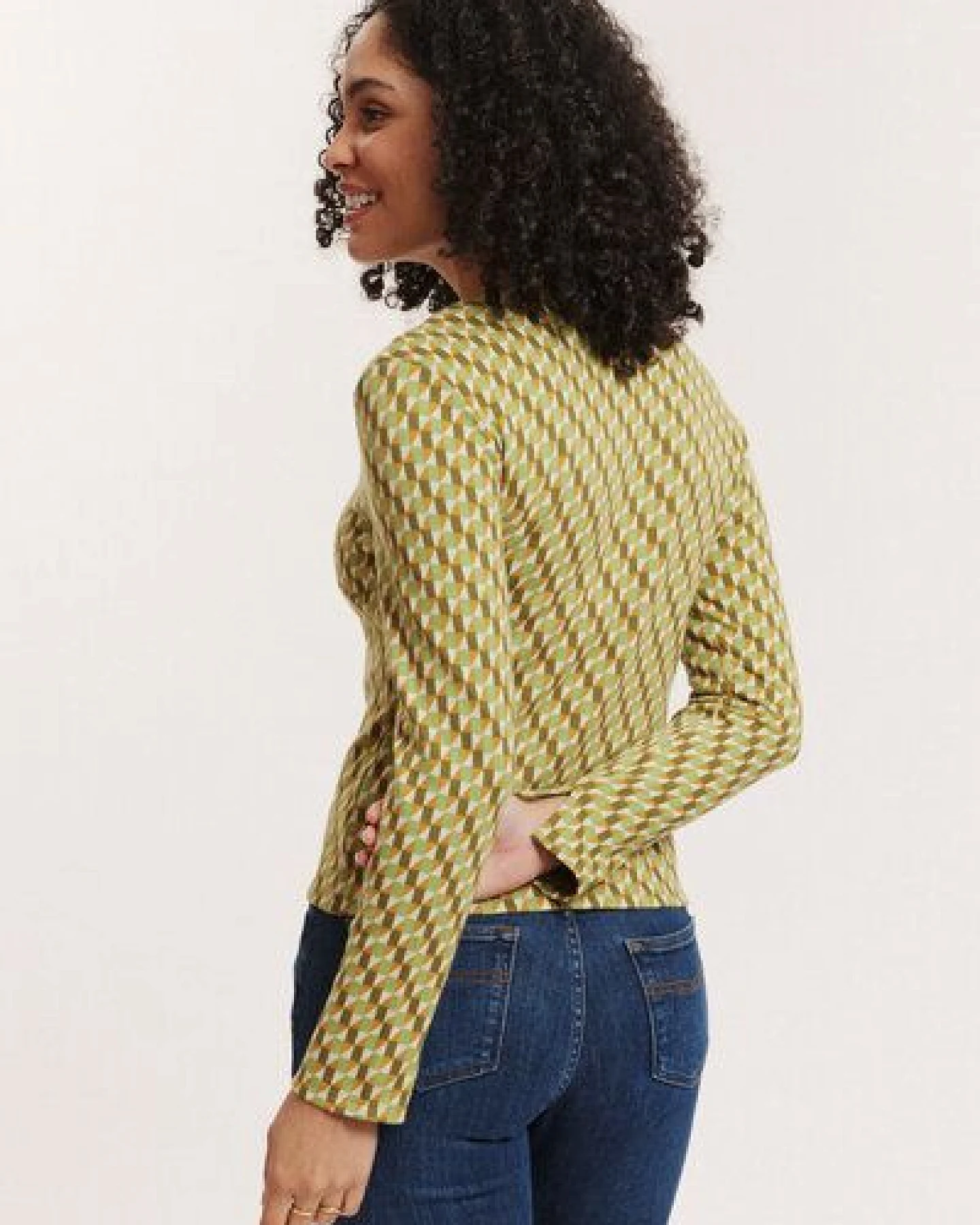 TRANQUILLO Jacquard-Pullover Aiskee aus GOTS-Bio-Baumwolle – Ansicht 2