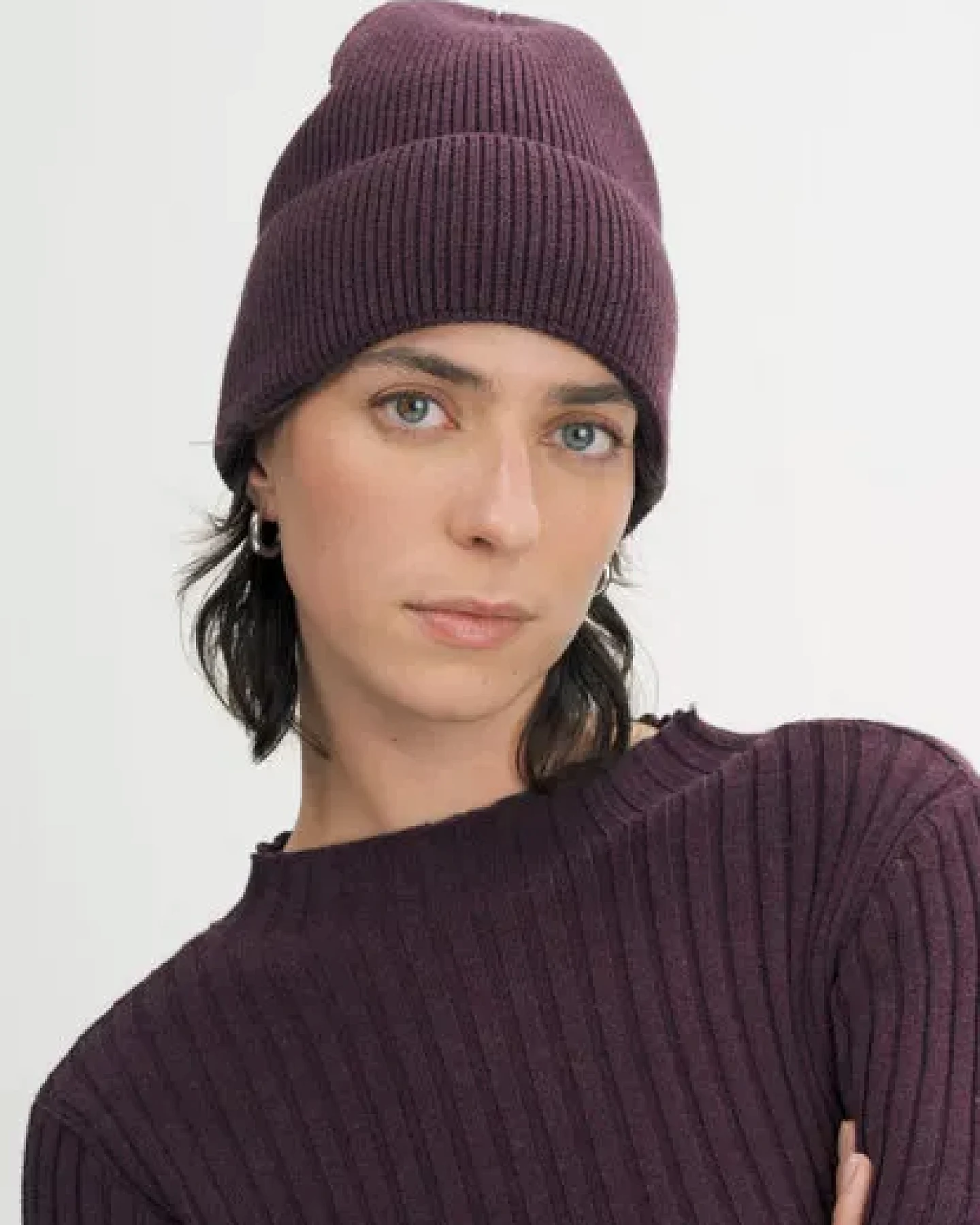 MELA Rippstrick Mütze Style KALI aus 100% Bio-Baumwolle – Ansicht 2