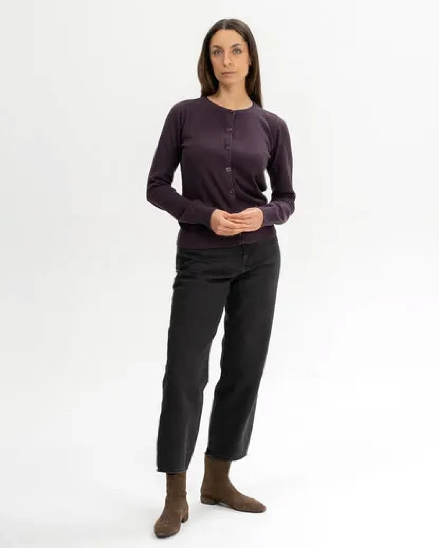 MELA Feinstrick Cardigan Style NAMEEN aus 100% Bio-Baumwolle – Ansicht 3