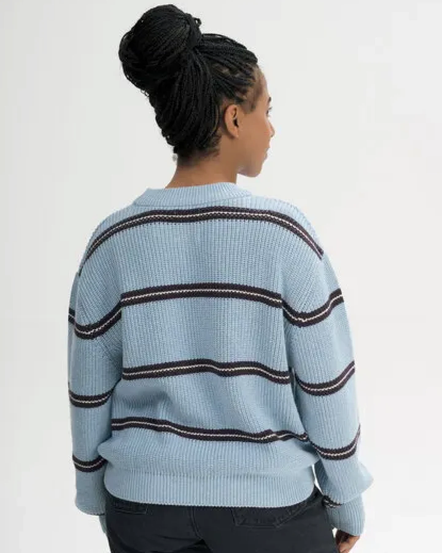 MELA Rippstrick Pullover Style ADAH STRIPES aus 100% Bio-Baumwolle – Ansicht 2