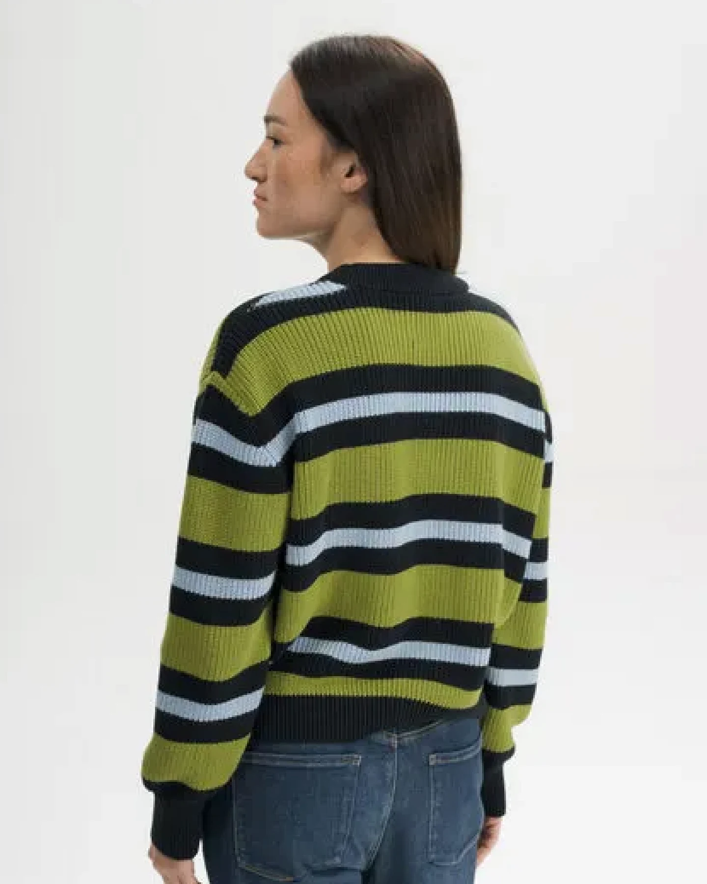 MELA Rippstrick Pullover Style ADAH STRIPES aus 100% Bio-Baumwolle – Ansicht 2