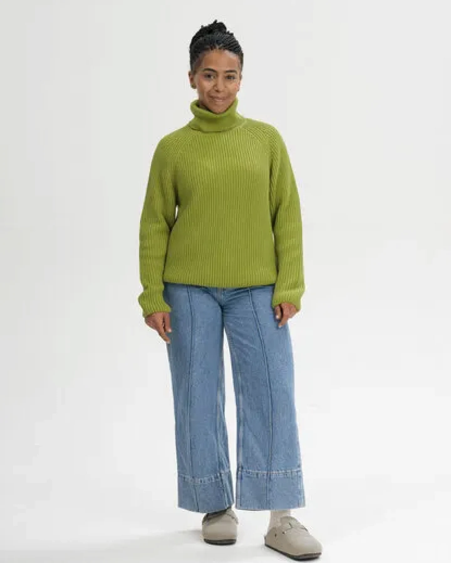MELA Rippstrick Rollkragenpullover Style CHIRHA aus 100% Bio-Baumwolle – Ansicht 3