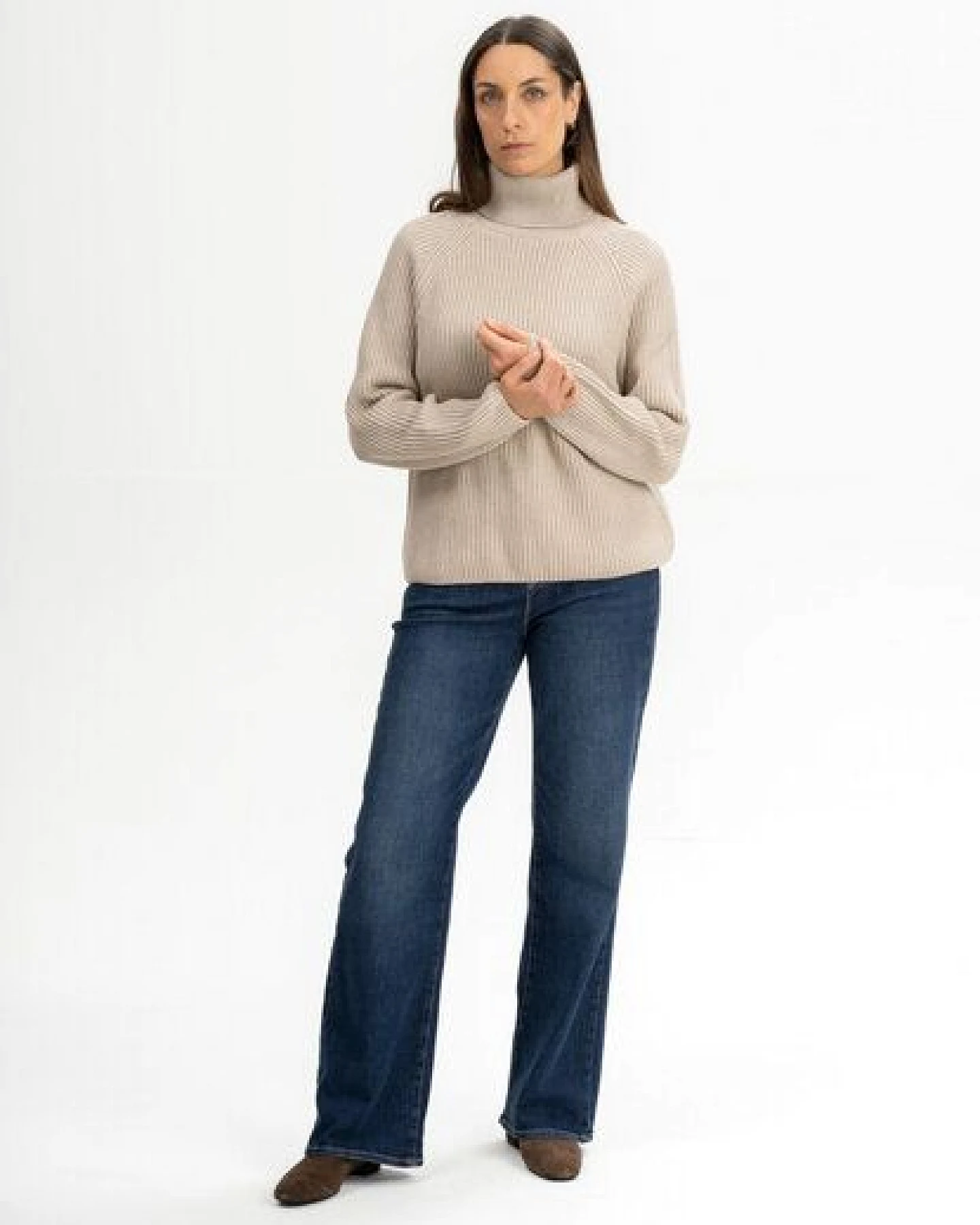 MELA Rippstrick Rollkragenpullover Style CHIRHA aus 100% Bio-Baumwolle – Ansicht 3