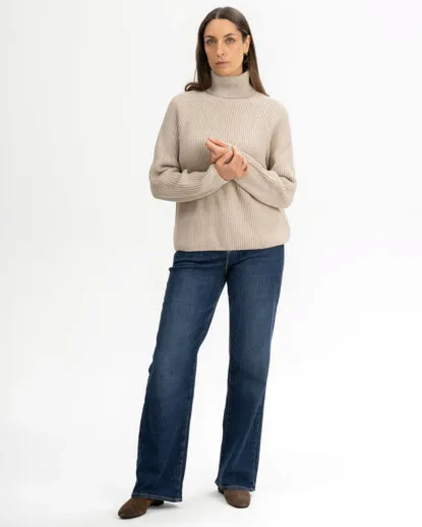 MELA Rippstrick Rollkragenpullover Style CHIRHA aus 100% Bio-Baumwolle – Ansicht 3