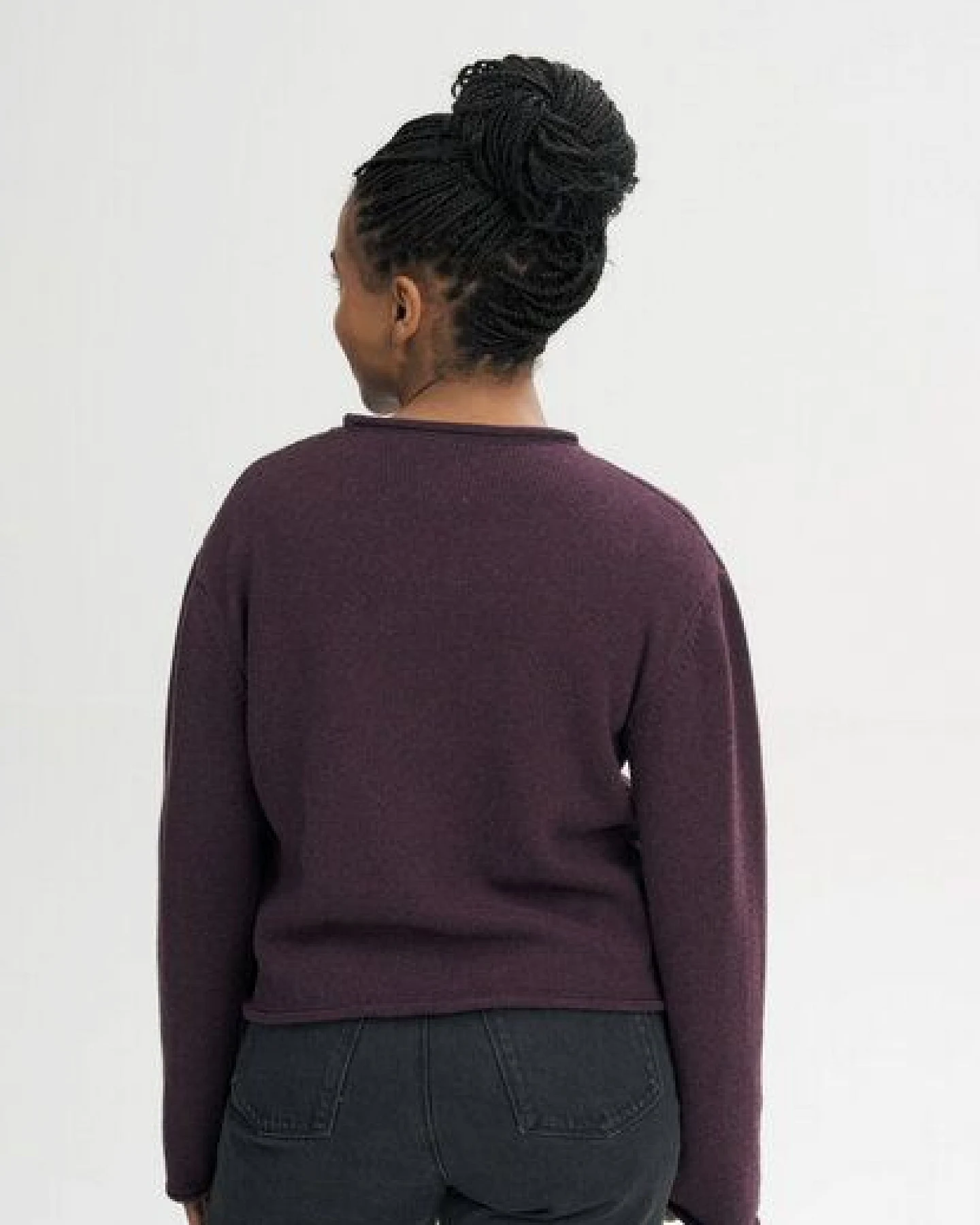 MELA Rollsaum Strickpullover Style GEETHA aus 100% Bio-Baumwolle – Ansicht 2