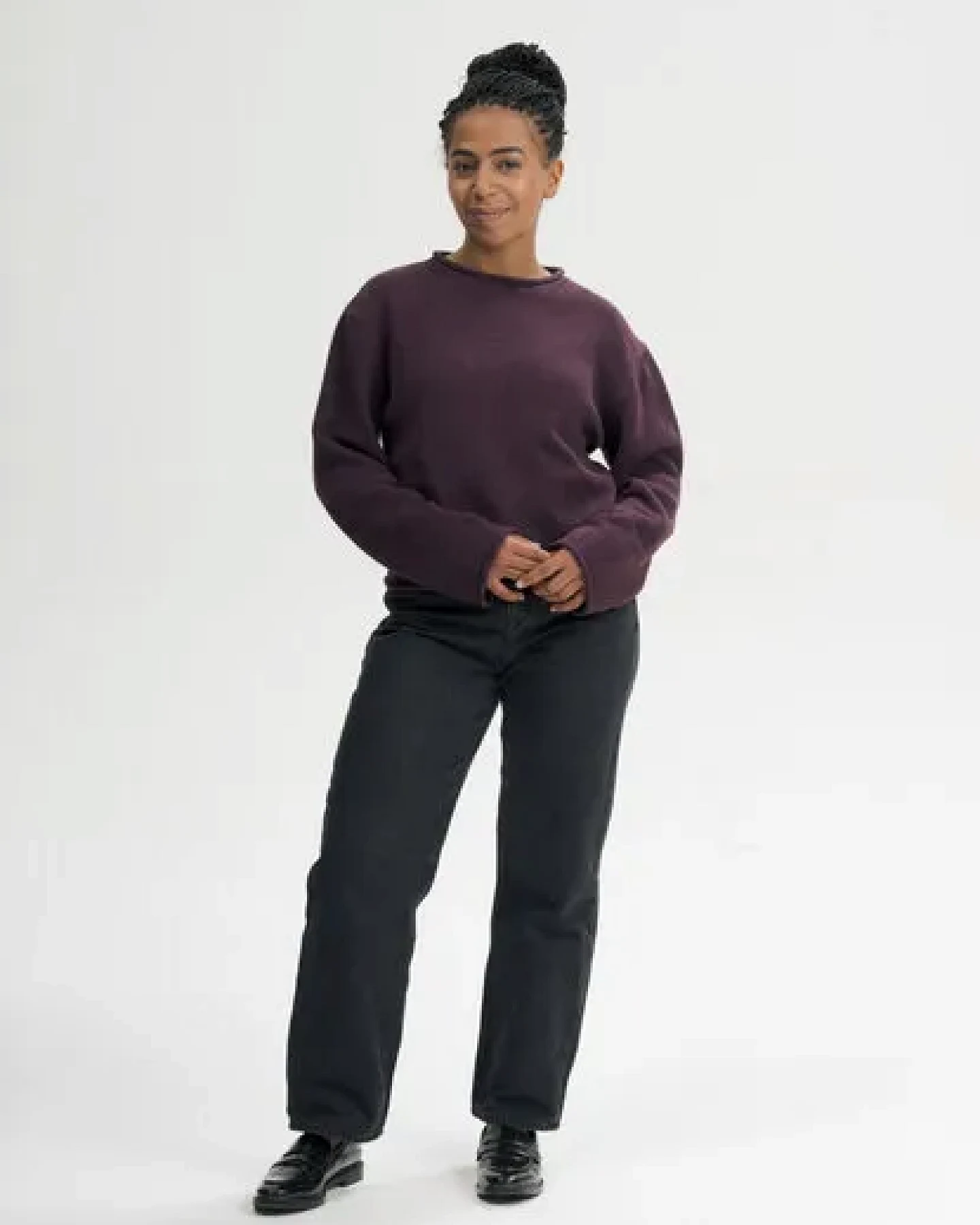 MELA Rollsaum Strickpullover Style GEETHA aus 100% Bio-Baumwolle – Ansicht 3