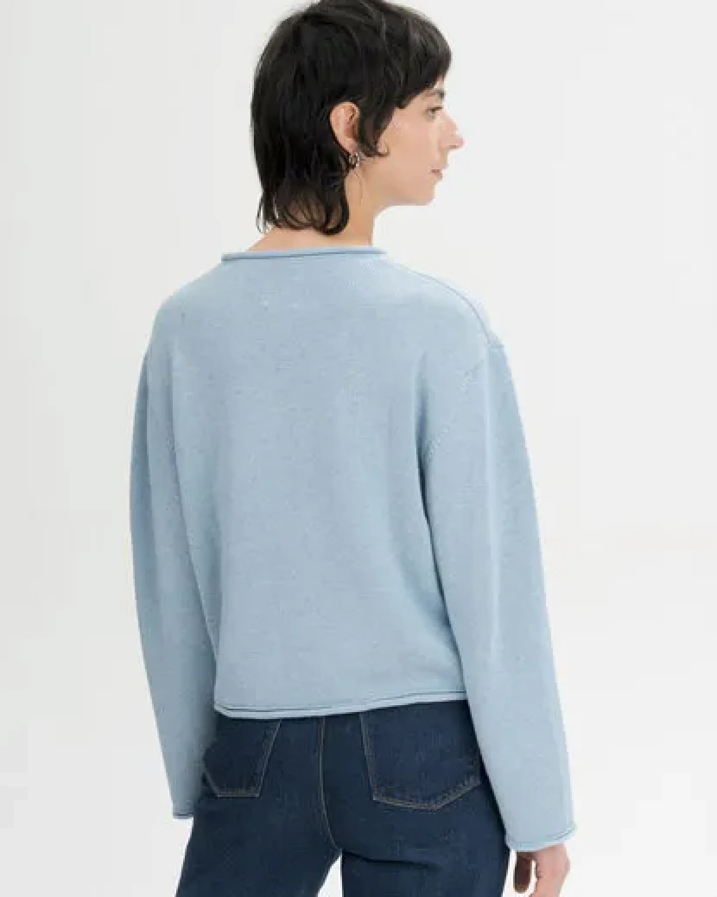 MELA Rollsaum Strickpullover Style GEETHA aus 100% Bio-Baumwolle – Ansicht 2