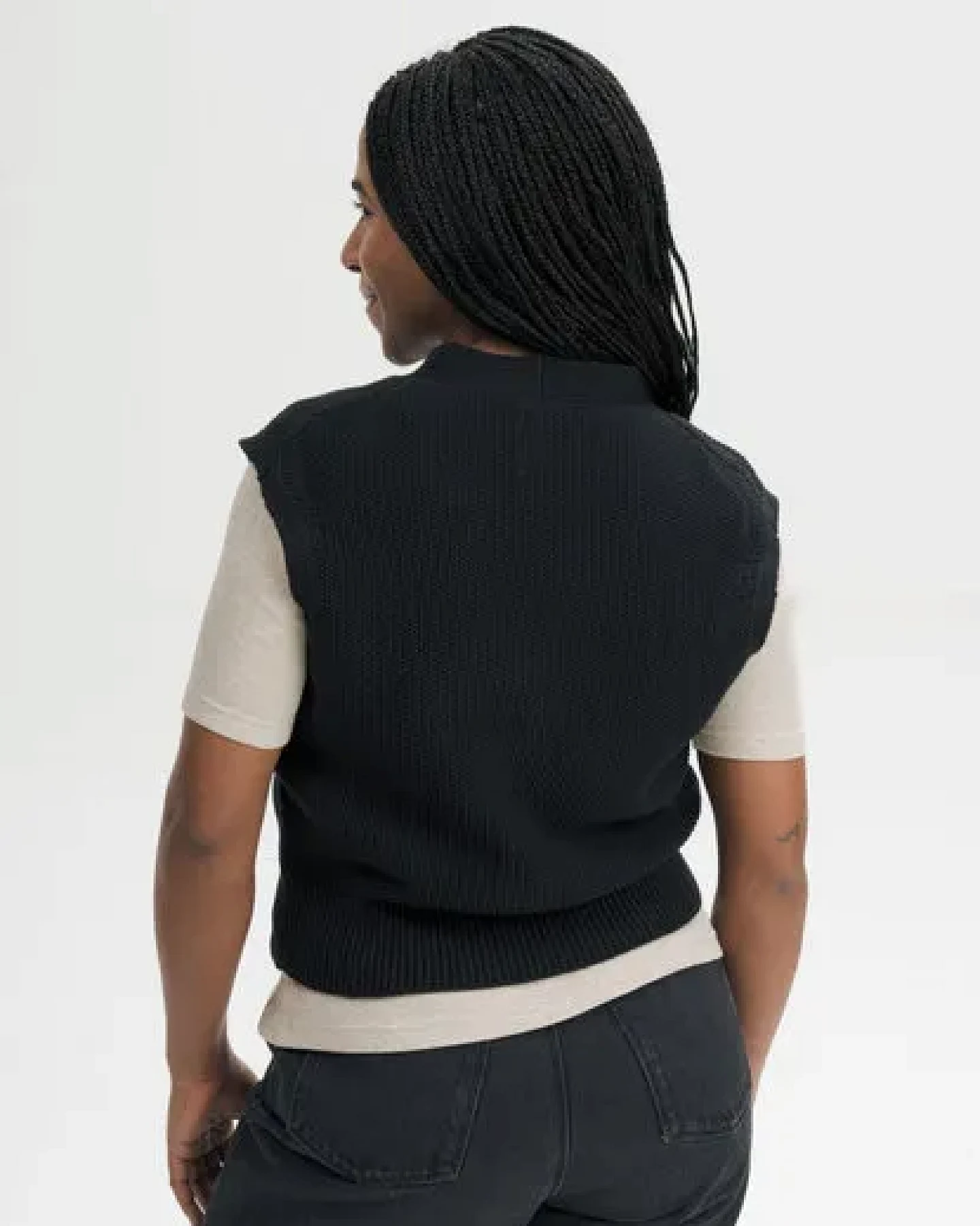 MELA Strukturierte Strickweste Style BHOJA aus 100% Bio-Baumwolle – Ansicht 3