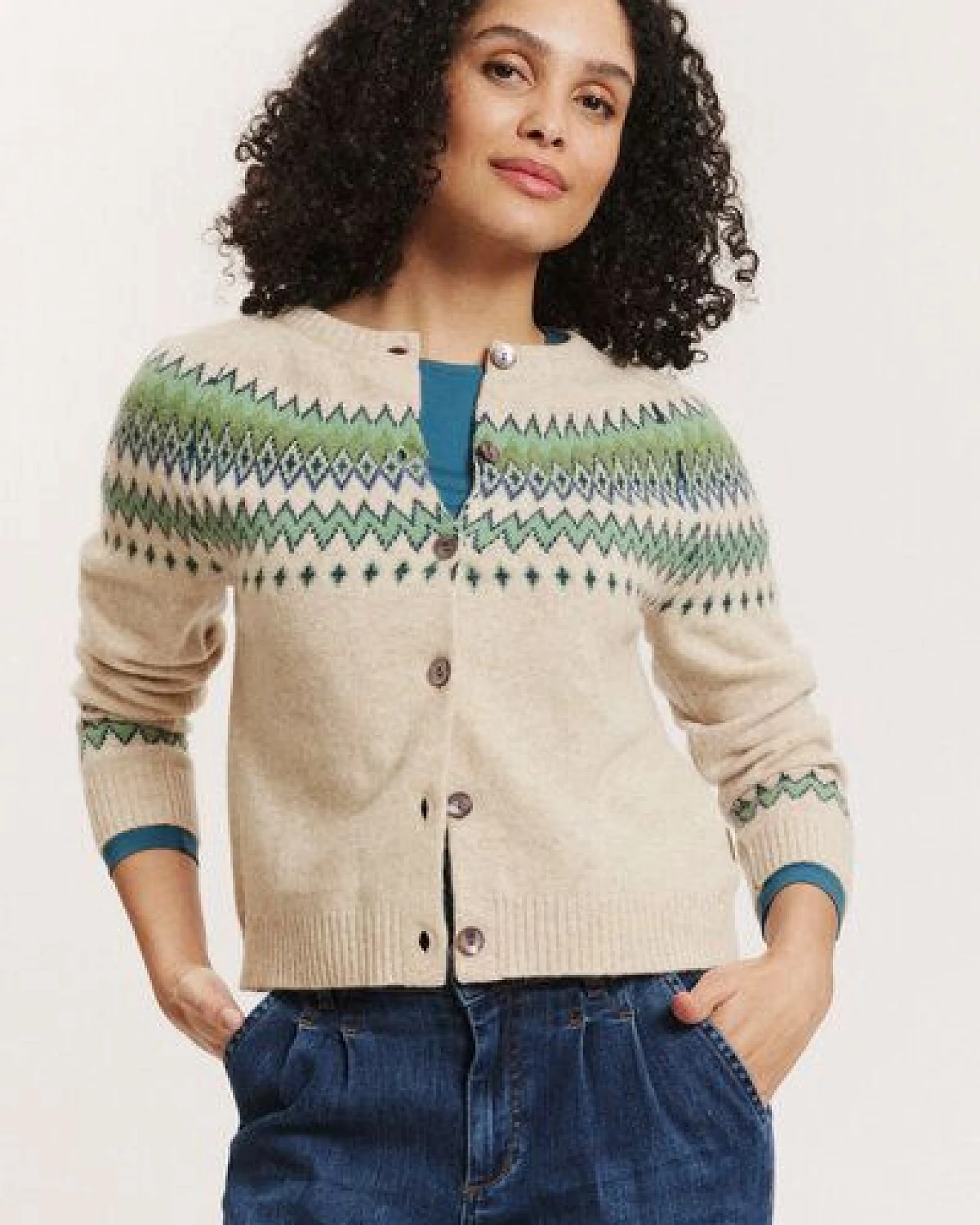 TRANQUILLO Cardigan Leonaa aus Lammwolle – Ansicht 4
