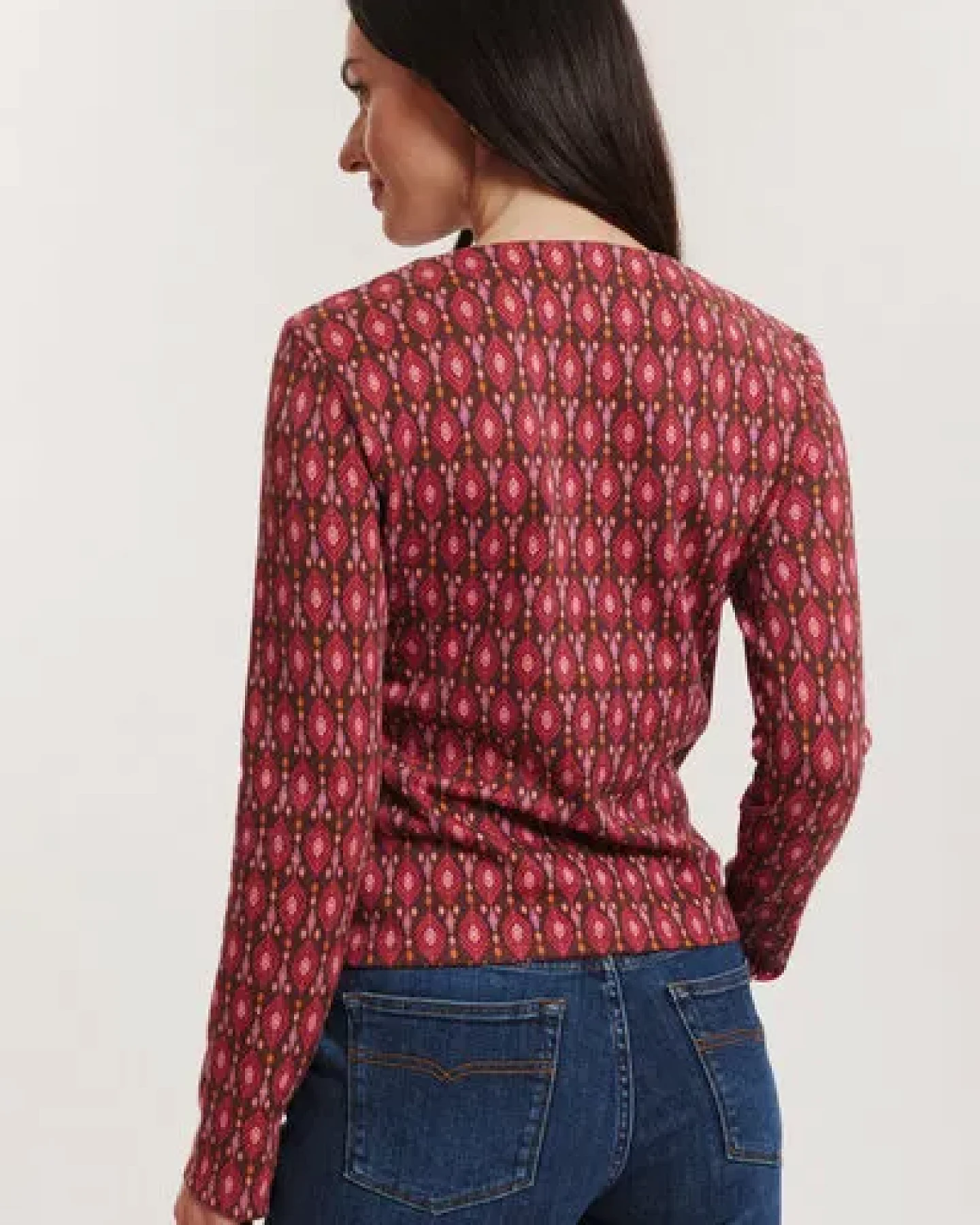 TRANQUILLO Jacquard-Pullover Aiskee aus GOTS-Bio-Baumwolle – Ansicht 2
