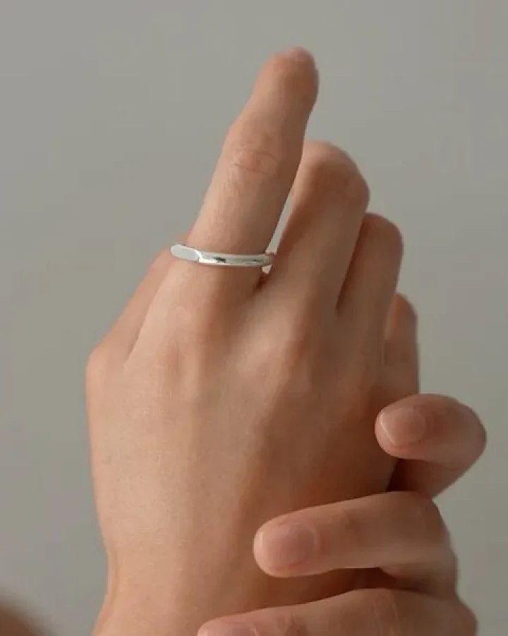 BELLYBIRD Jewellery Ring DUO mit 2 abgeflachten Seiten, Silber 925, vergoldet