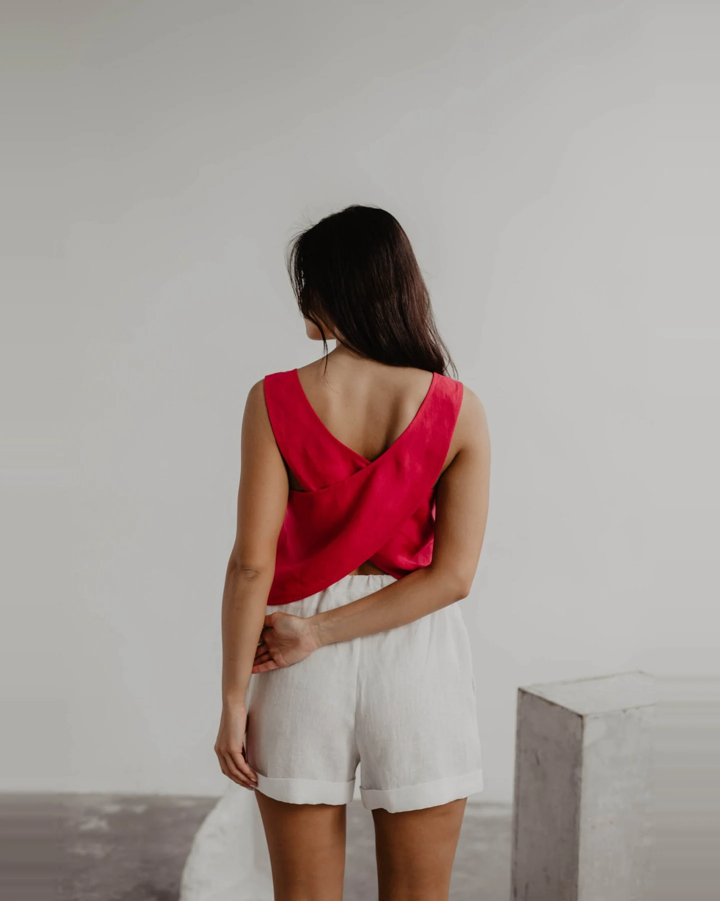 AmourLinen Damen vegan Oberteil Ella Viva Magenta – Ansicht 2