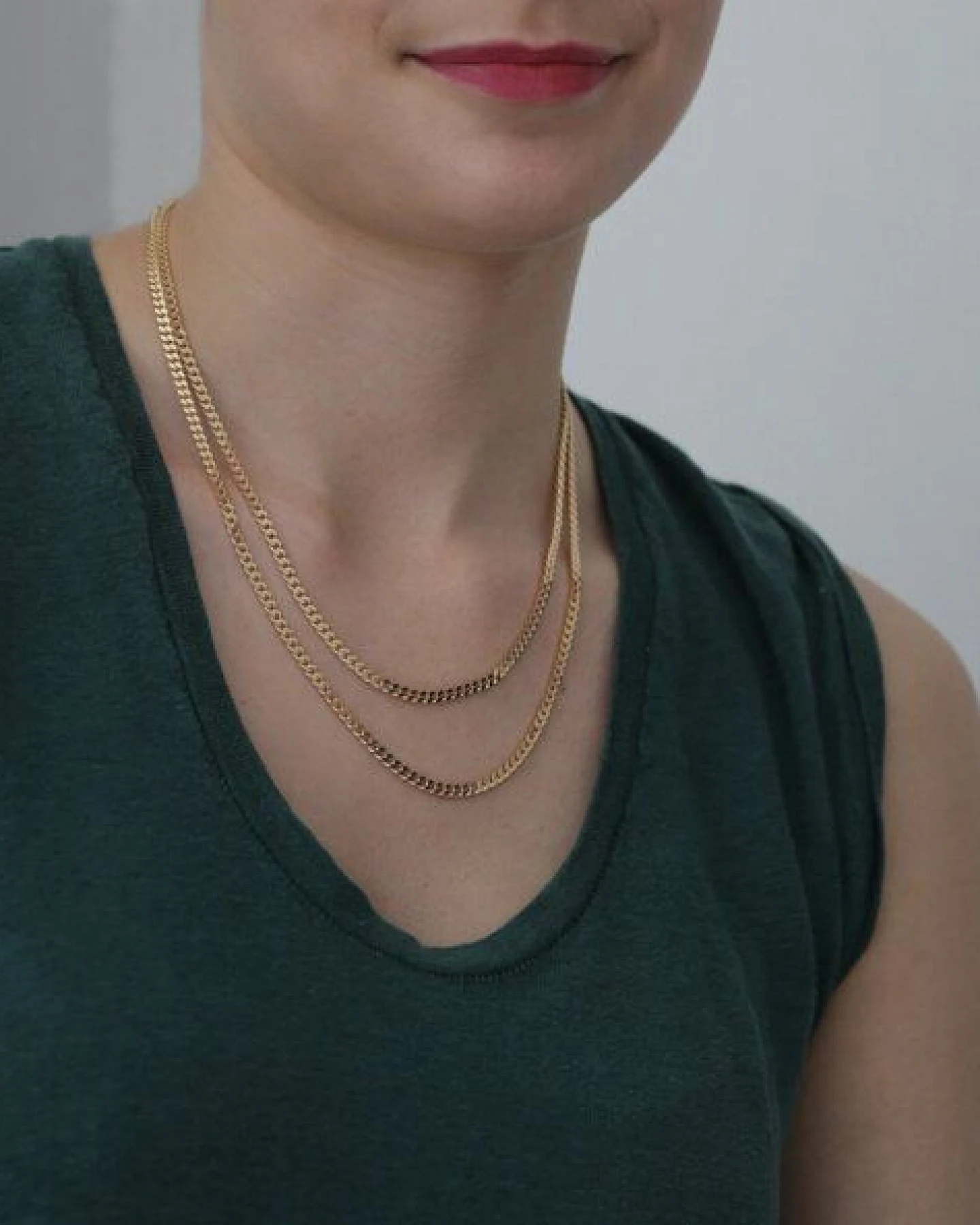 BELLYBIRD Jewellery PANZERKETTE - zarte Flachpanzerkette, längenverstellbar, 925 Silber vergoldet – Ansicht 2