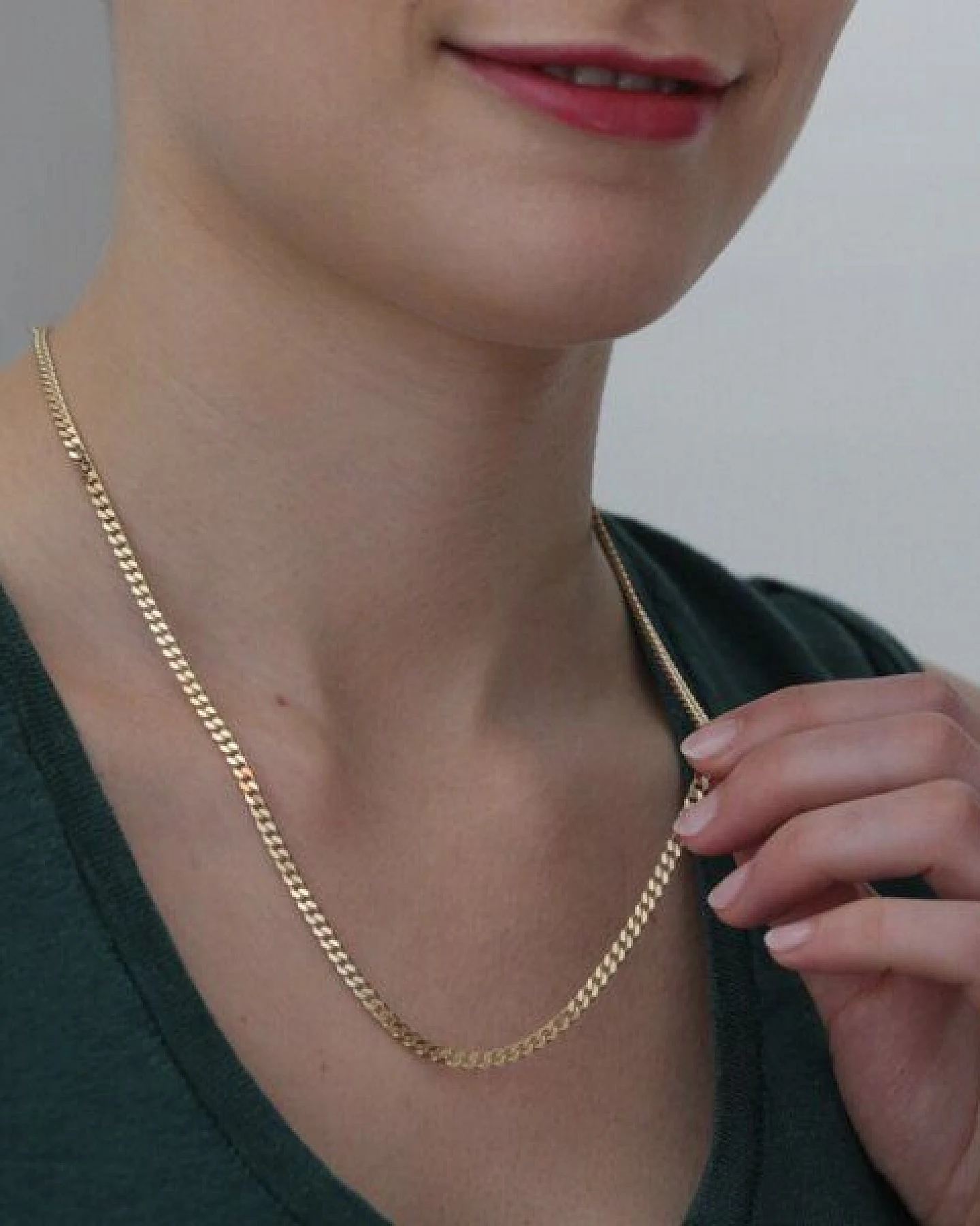 BELLYBIRD Jewellery PANZERKETTE - zarte Flachpanzerkette, längenverstellbar, 925 Silber vergoldet – Ansicht 2