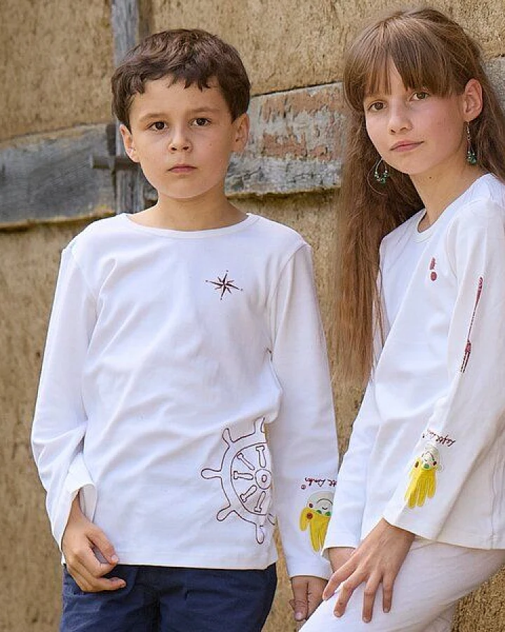 Lefti Links Longsleeve „Kompass & Steuerrad“