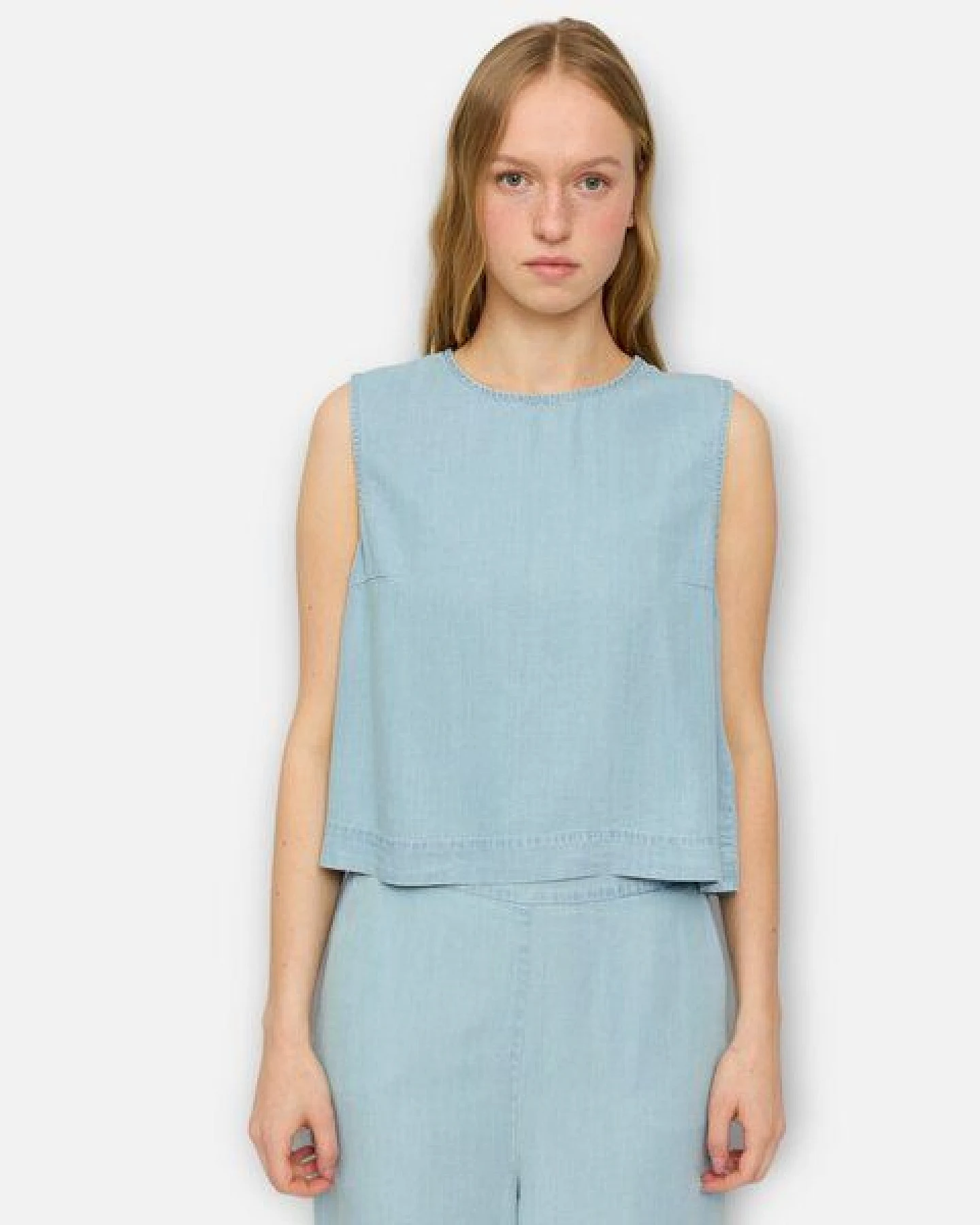 Mazine Denim Top Naturfaser Lyocell, Farbe light blue wash – Ansicht 2