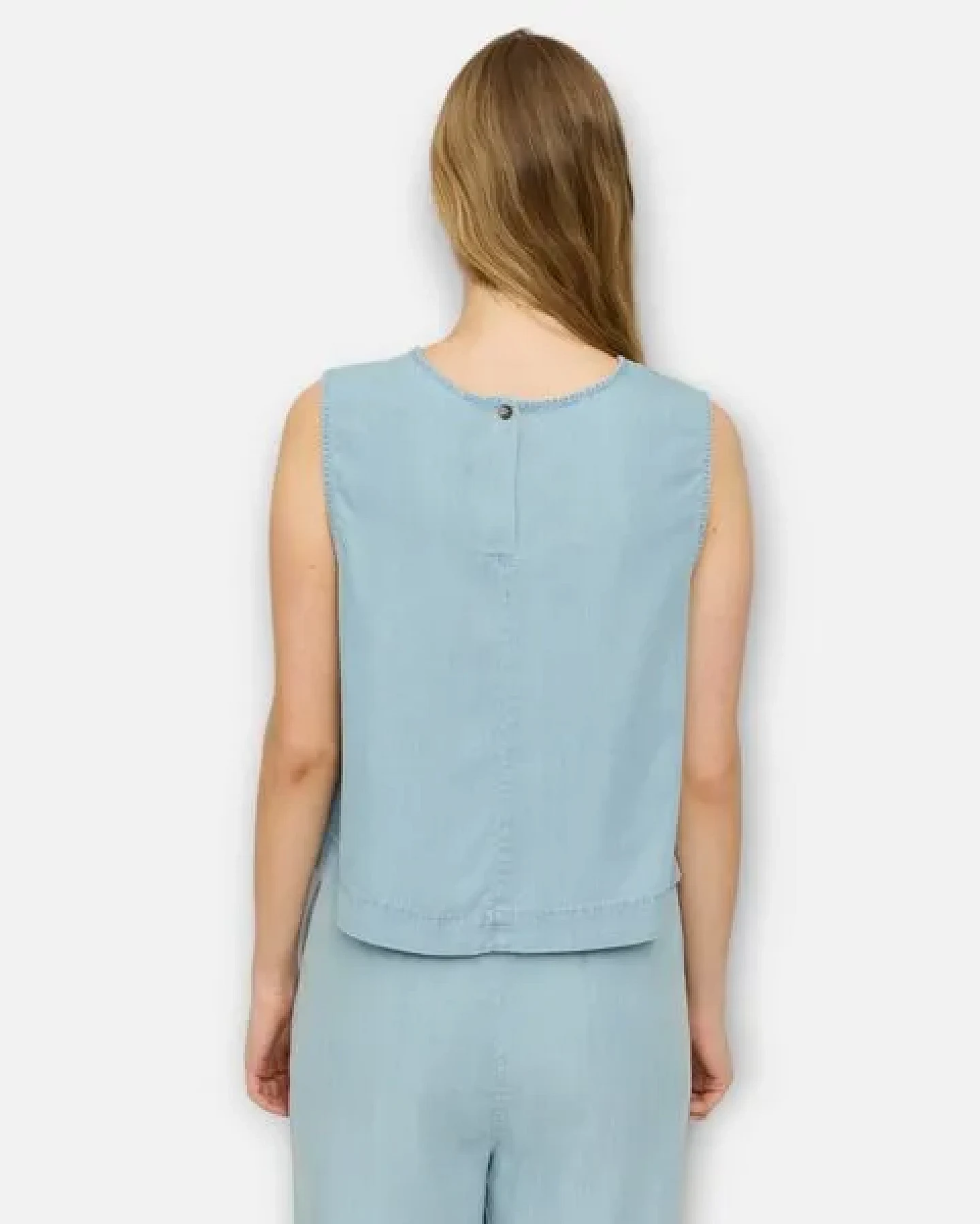 Mazine Denim Top Naturfaser Lyocell, Farbe light blue wash – Ansicht 3