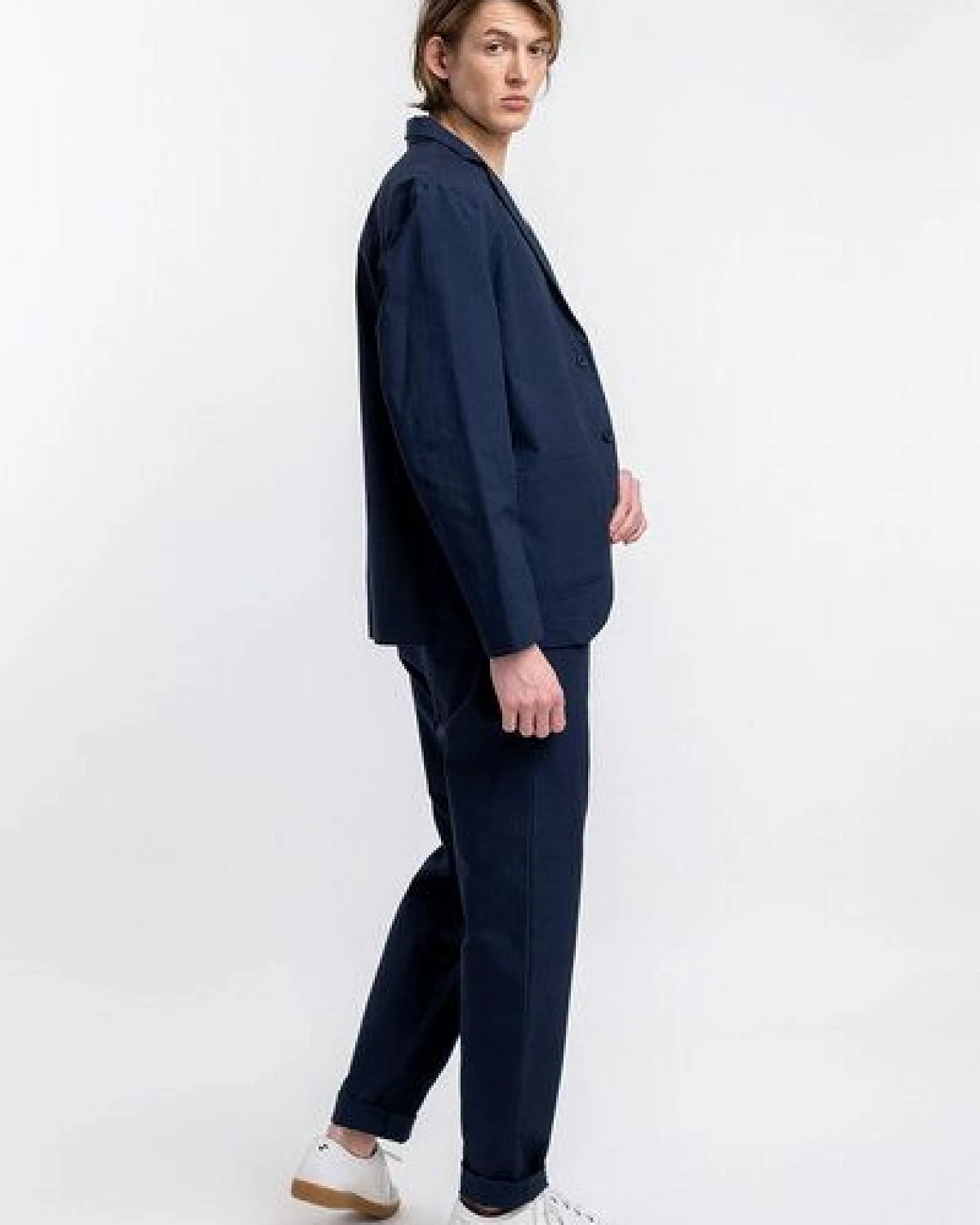 Rotholz Workwear Blazer aus Bio Ripstop Blau – Ansicht 4