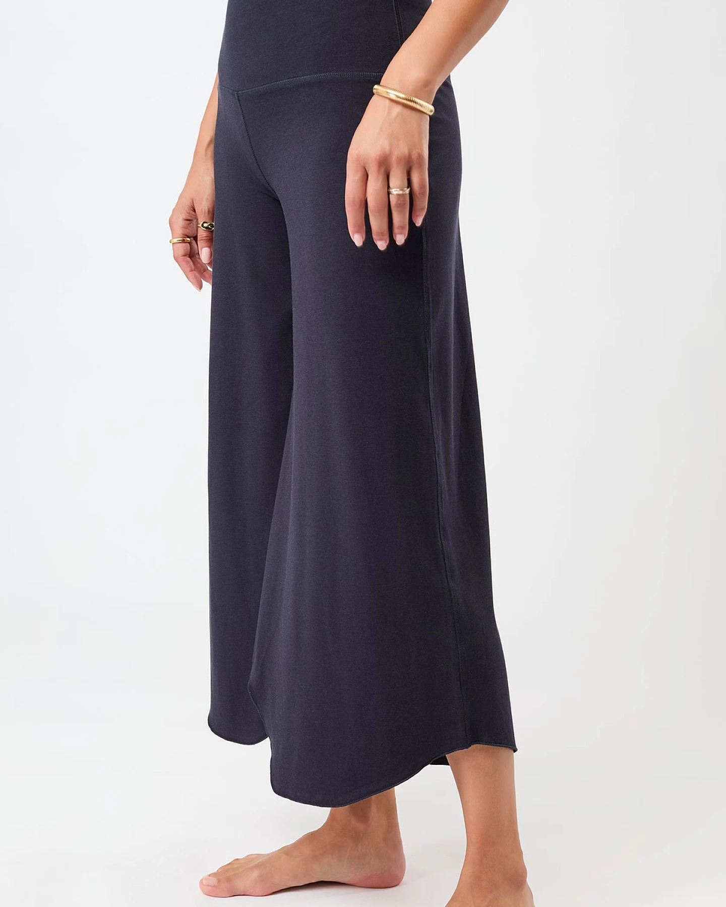 MANDALA Damen vegan Hose Tulpe Nacht Himmelblau – Ansicht 2