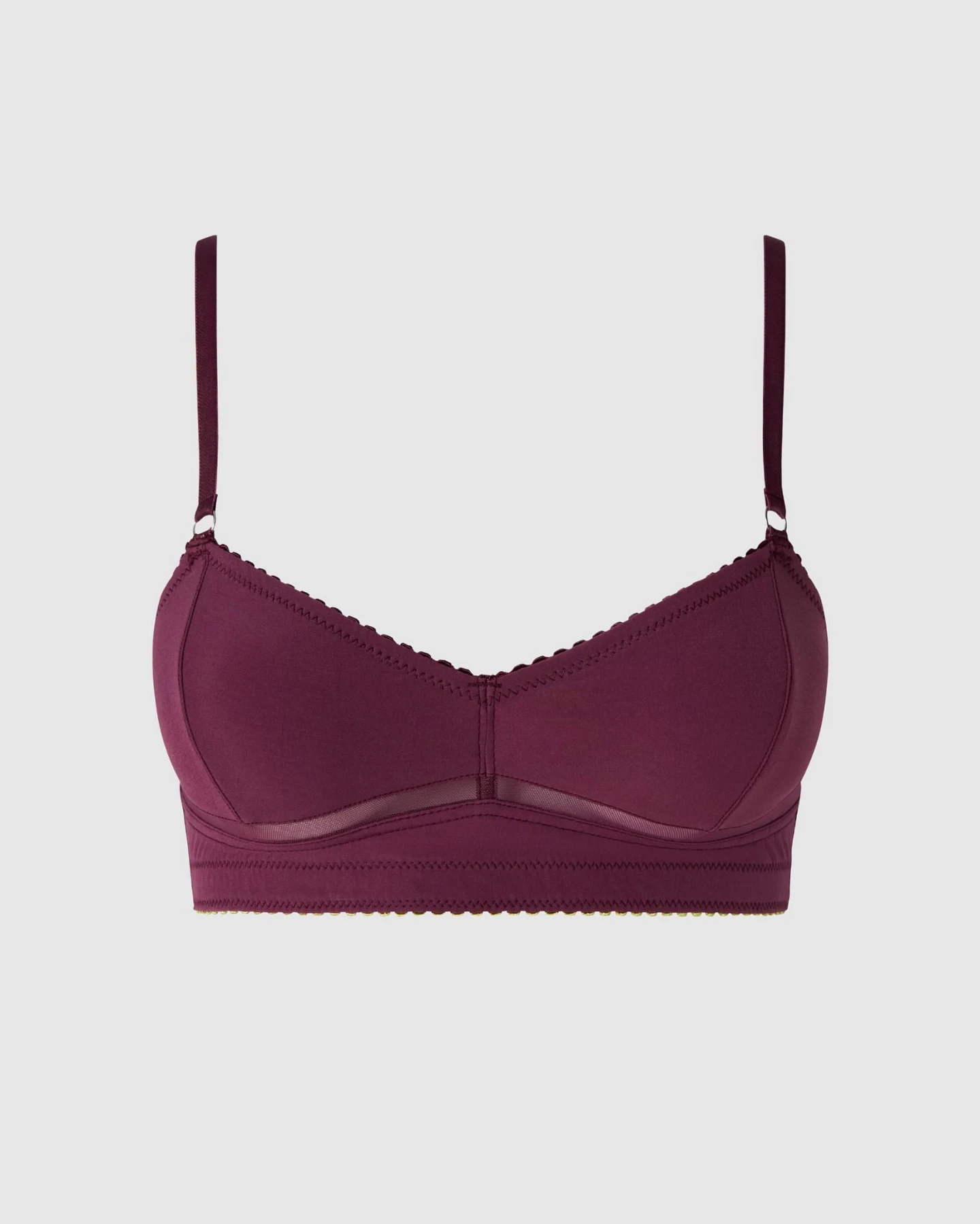 Understatement Damen vegan Bh Aus Blickdichtem Netzstoff Balconette-Schnitt, Kirsche – Ansicht 2