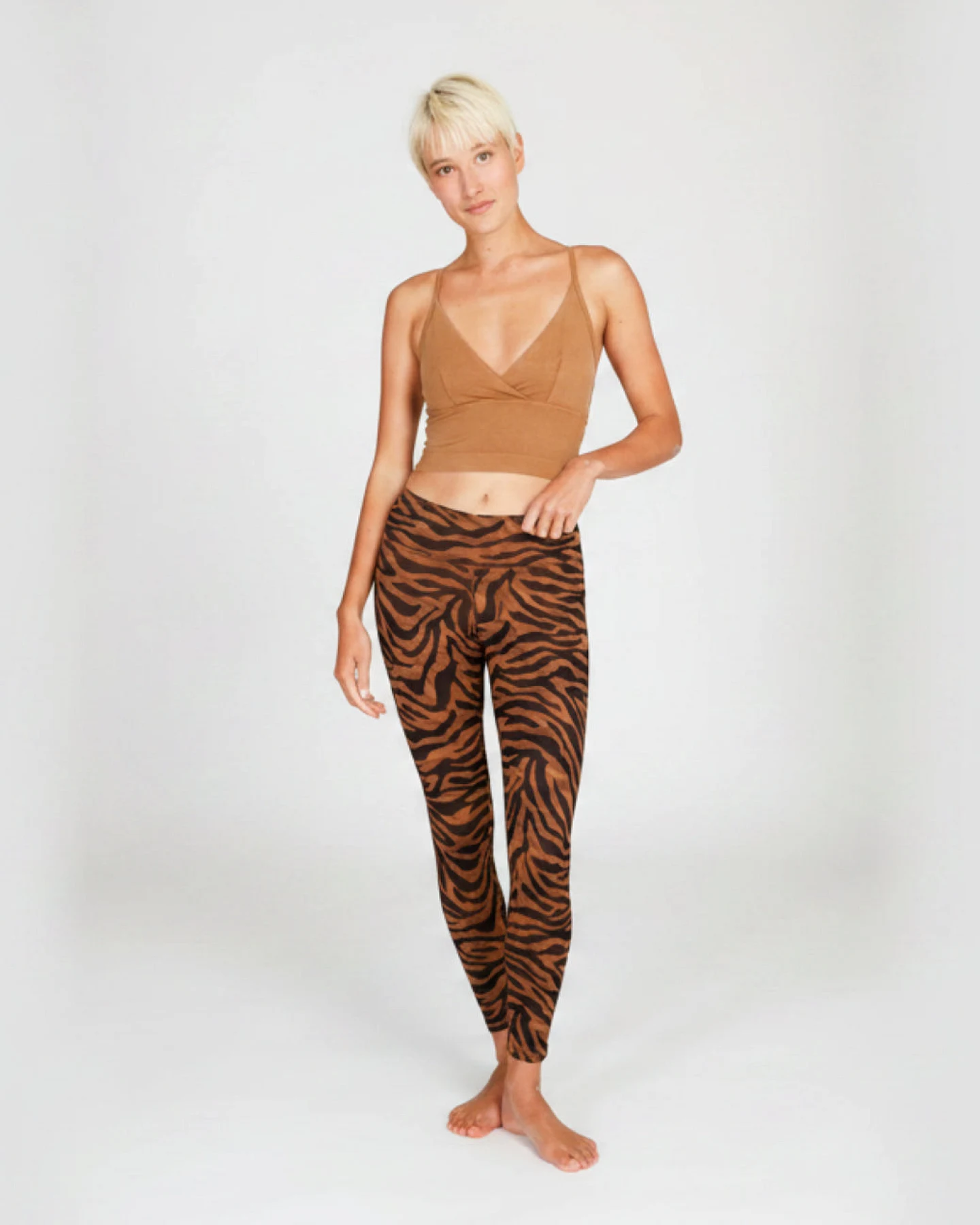 Kismet Yoga Leggings Ganga 7/8 - Camou Brown XS – Ansicht 3