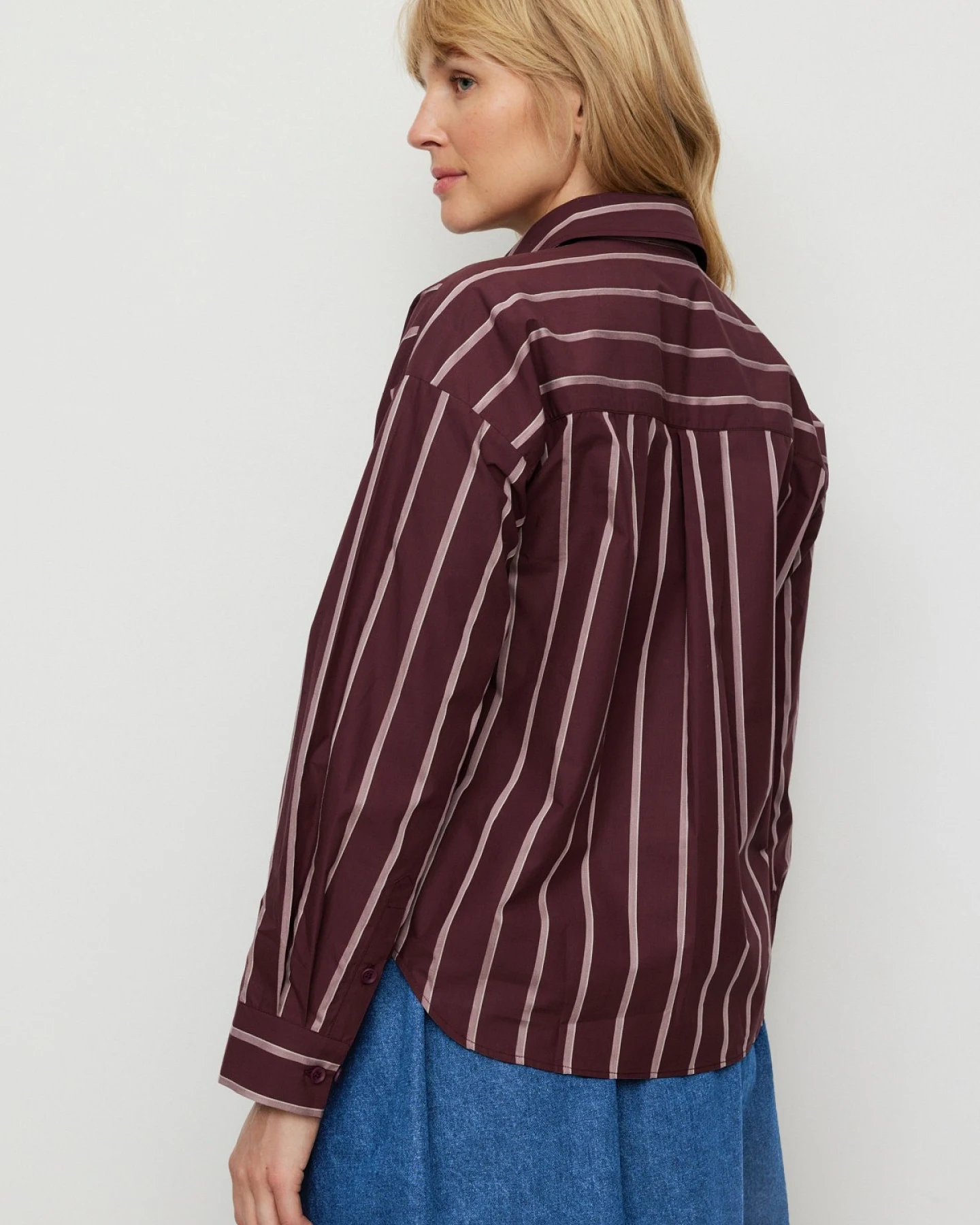 Bluse Forsythia Stripes Weinrot – Ansicht 2