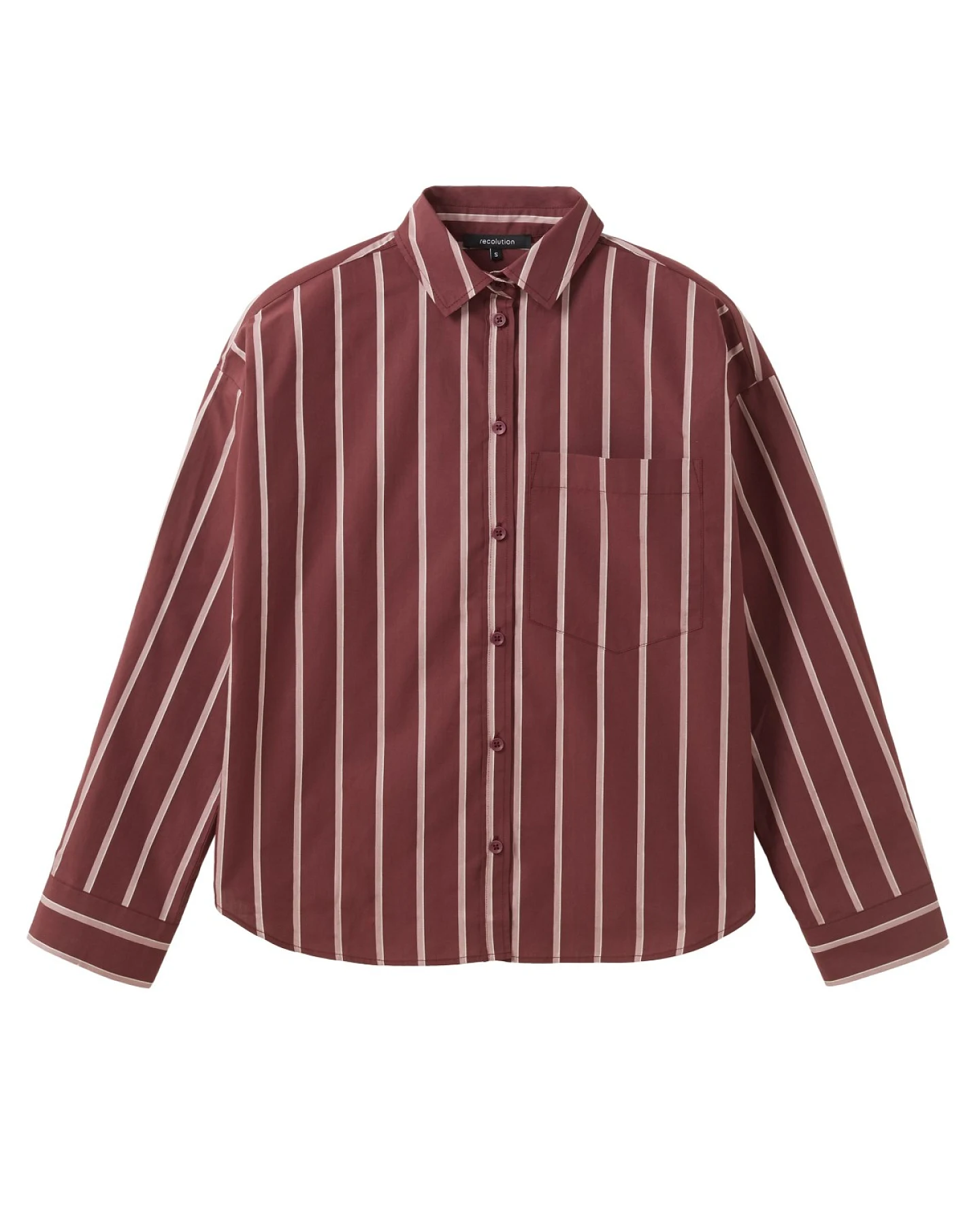 Bluse Forsythia Stripes Weinrot – Ansicht 6