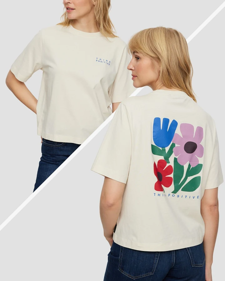 T-Shirt Azolla Think Positive Off White