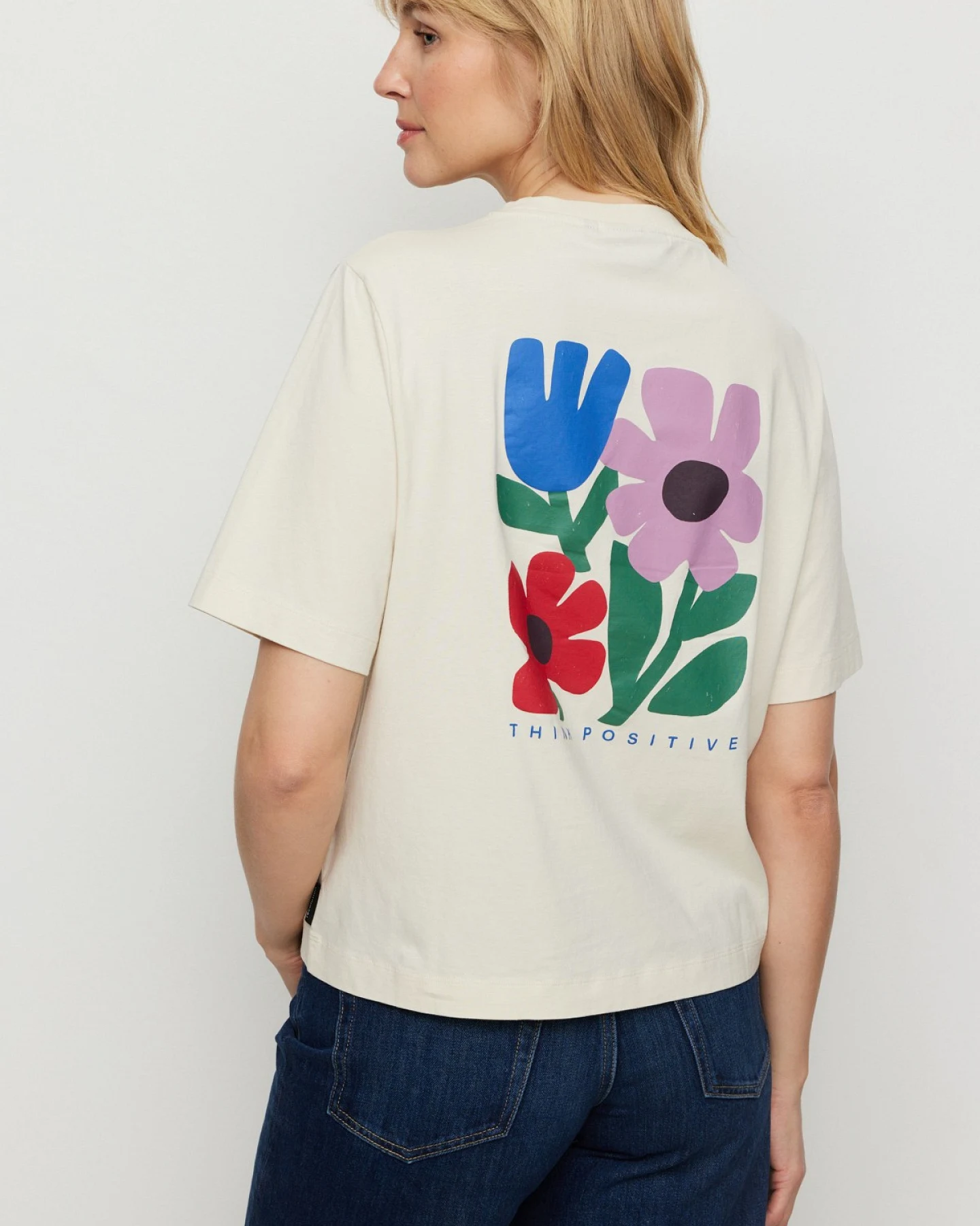 T-Shirt Azolla Think Positive Off White – Ansicht 5