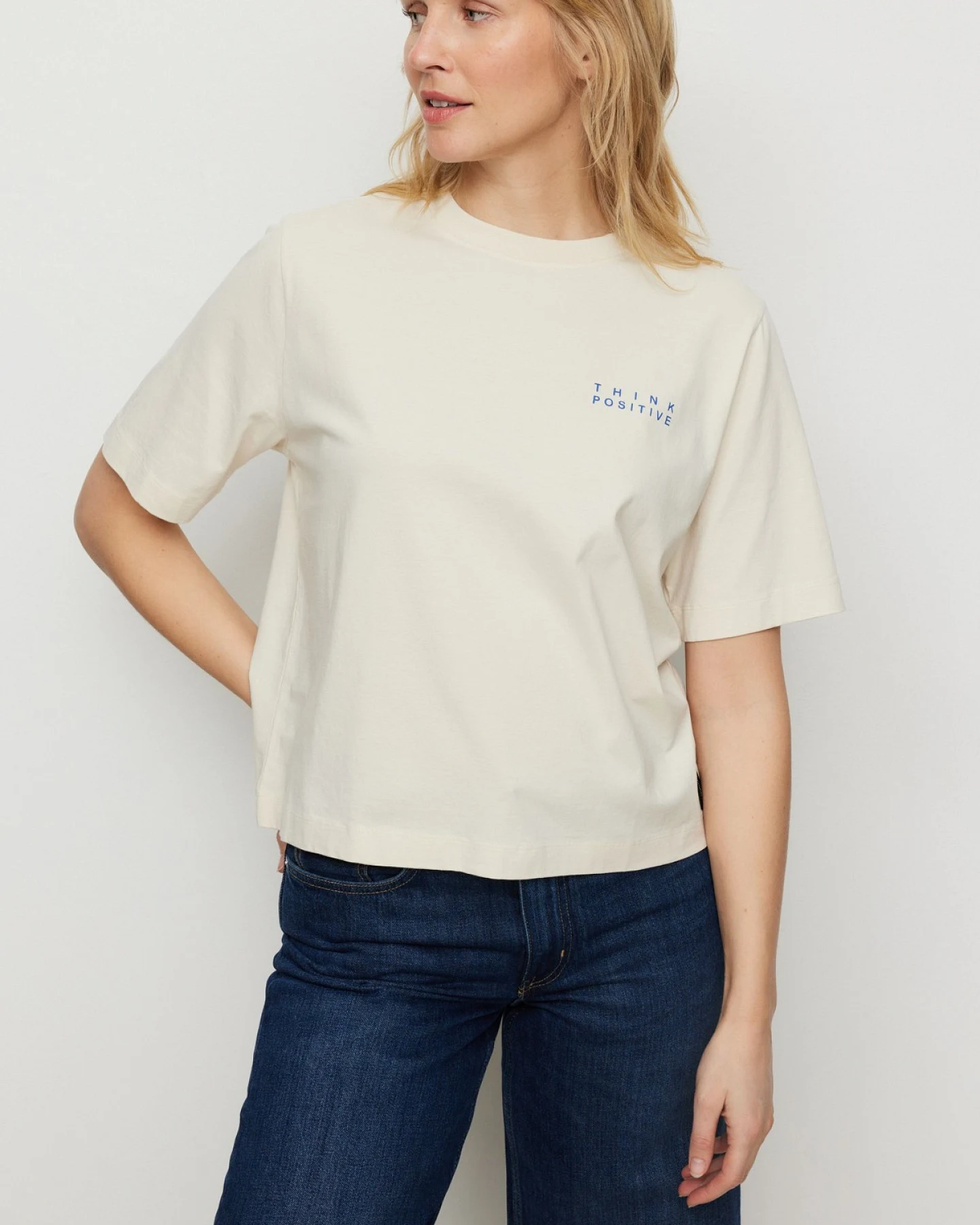 T-Shirt Azolla Think Positive Off White – Ansicht 6