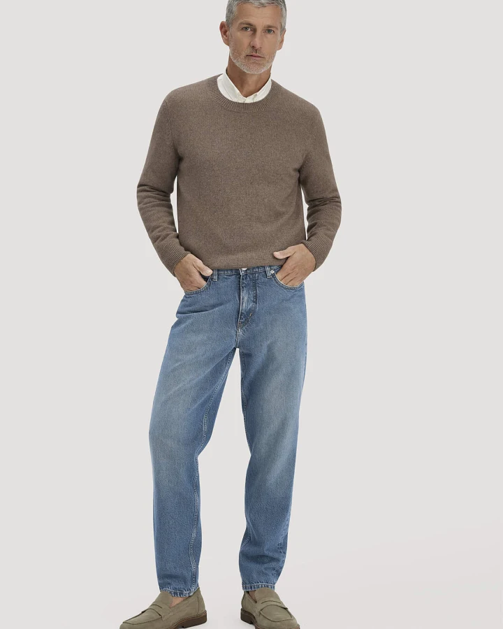 hessnatur Herren Jeans MADS Relaxed Tapered aus Bio-Denim - blau - Größe 32/32