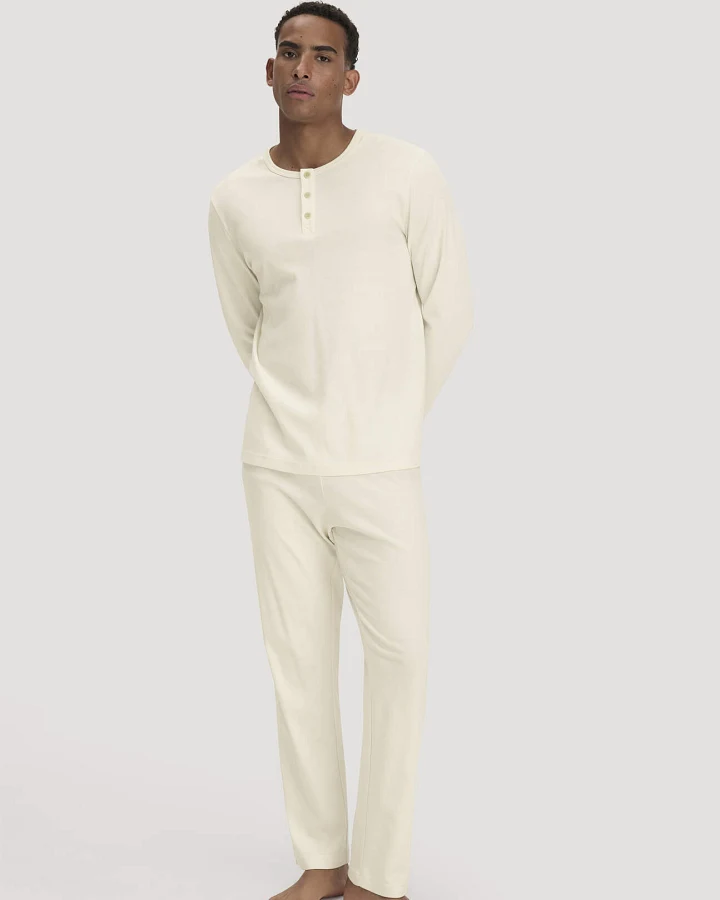 hessnatur Herren Pyjama Relaxed aus Bio-Baumwolle - natur - Größe L