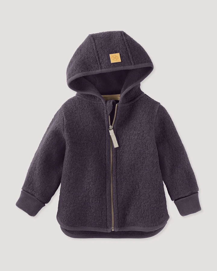 hessnatur Baby Walkjacke aus Bio-Merinowolle - lila - Größe 62/68