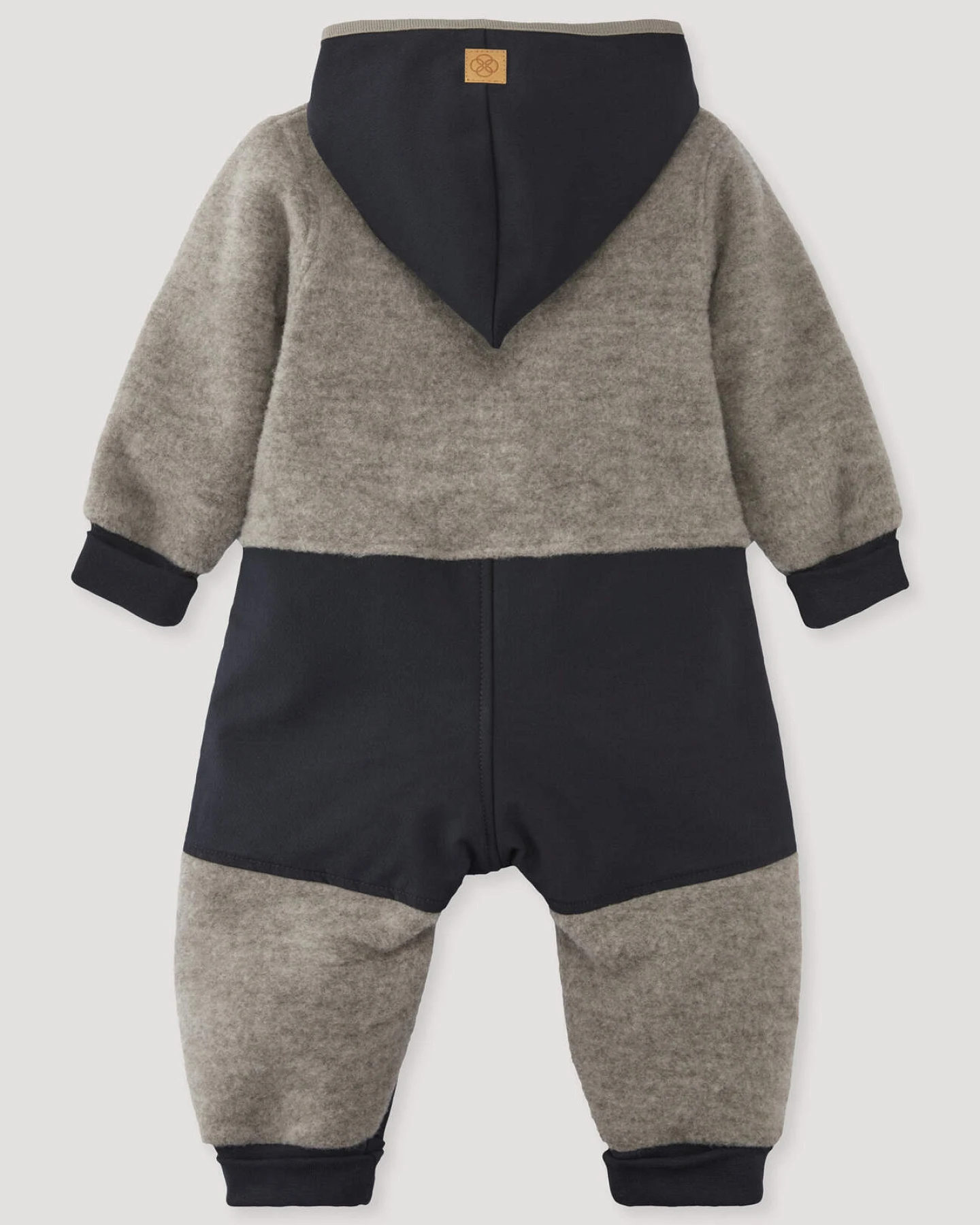 hessnatur Baby Wollfleece Overall aus Bio-Merinowolle mit Softshell - grau - Größe 98/104 – Ansicht 2