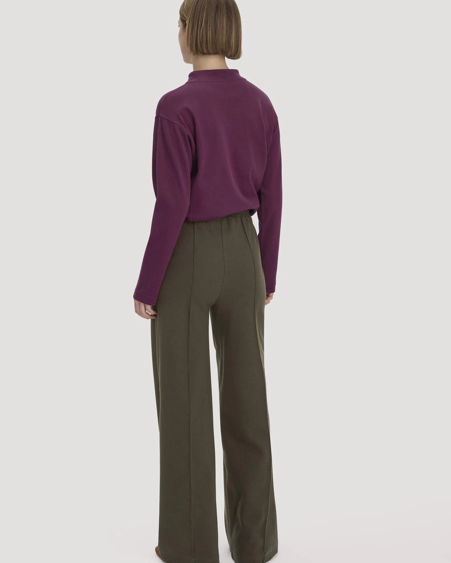 hessnatur Damen Hose Wide Leg Relaxed aus Bio-Baumwolle - grün - Größe 34 – Ansicht 2