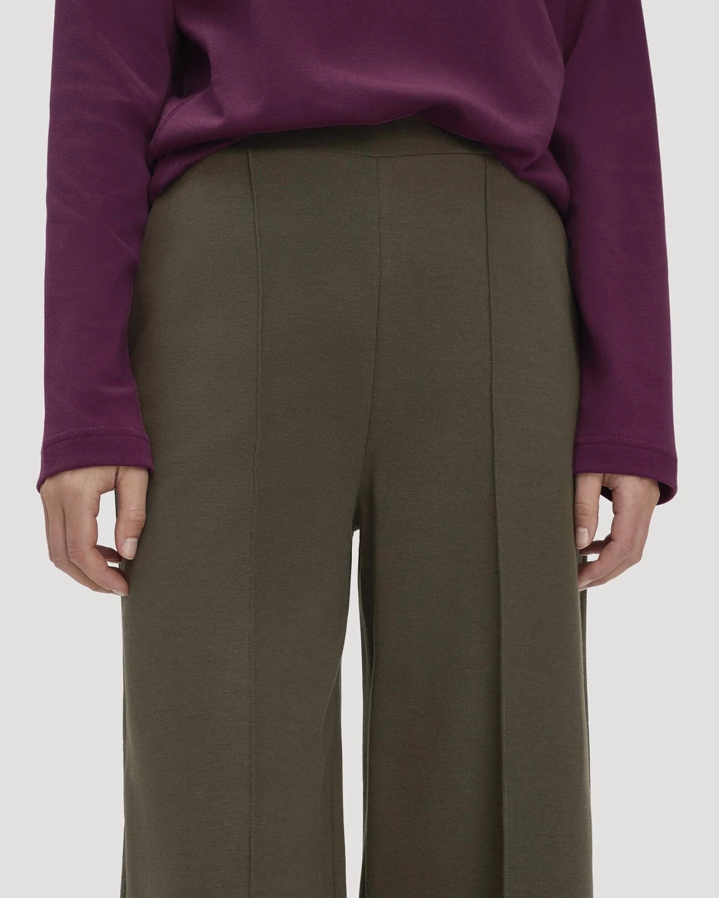 hessnatur Damen Hose Wide Leg Relaxed aus Bio-Baumwolle - grün - Größe 42 – Ansicht 3