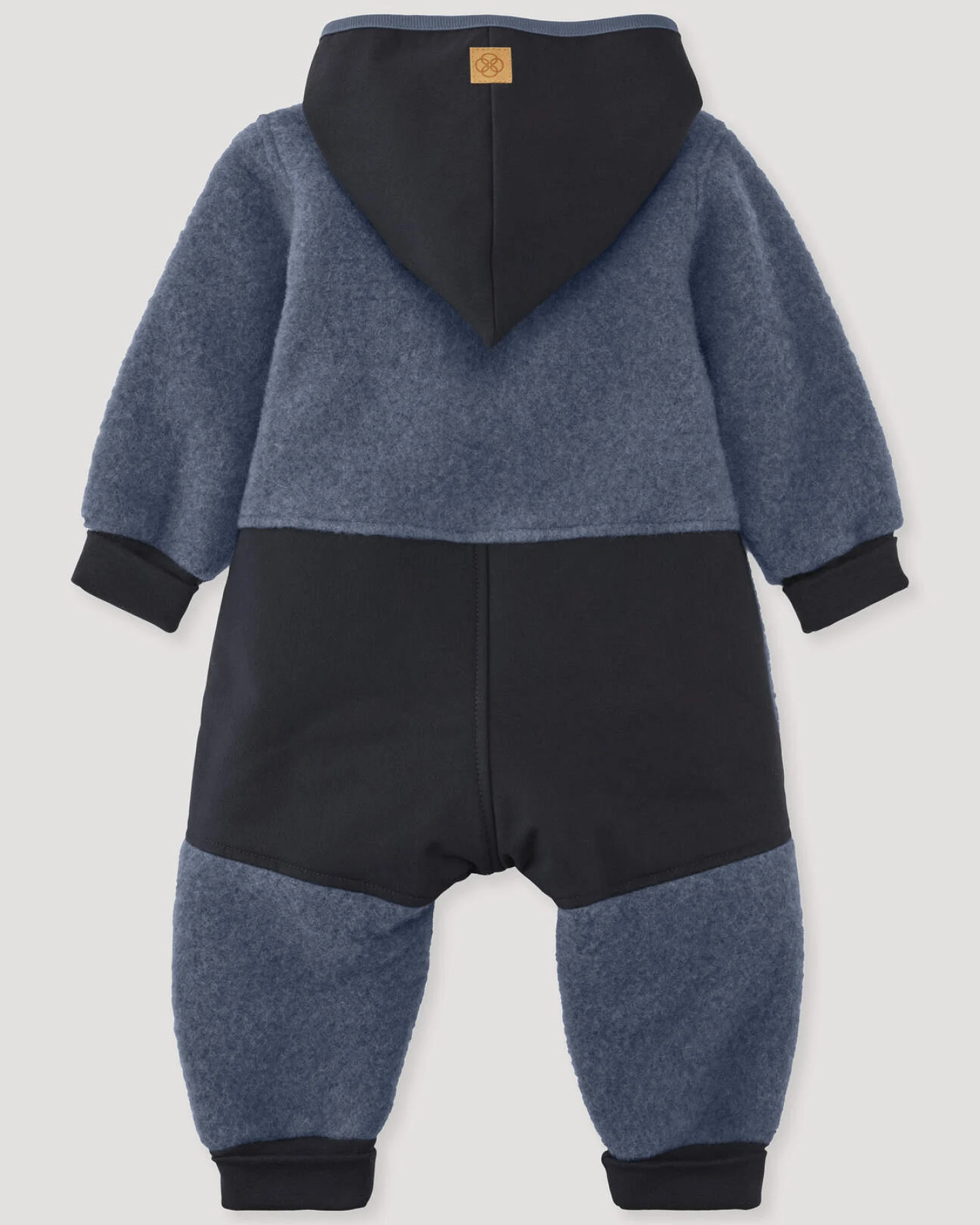 hessnatur Baby Wollfleece Overall aus Bio-Merinowolle mit Softshell - blau - Größe 74/80 – Ansicht 2