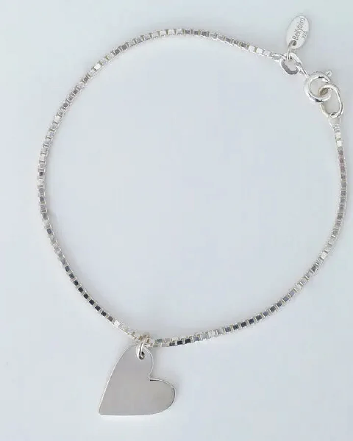 BELLYBIRD Jewellery Armband - Venezianerkette mit Herzanhänger, 925 Silber, vergoldet