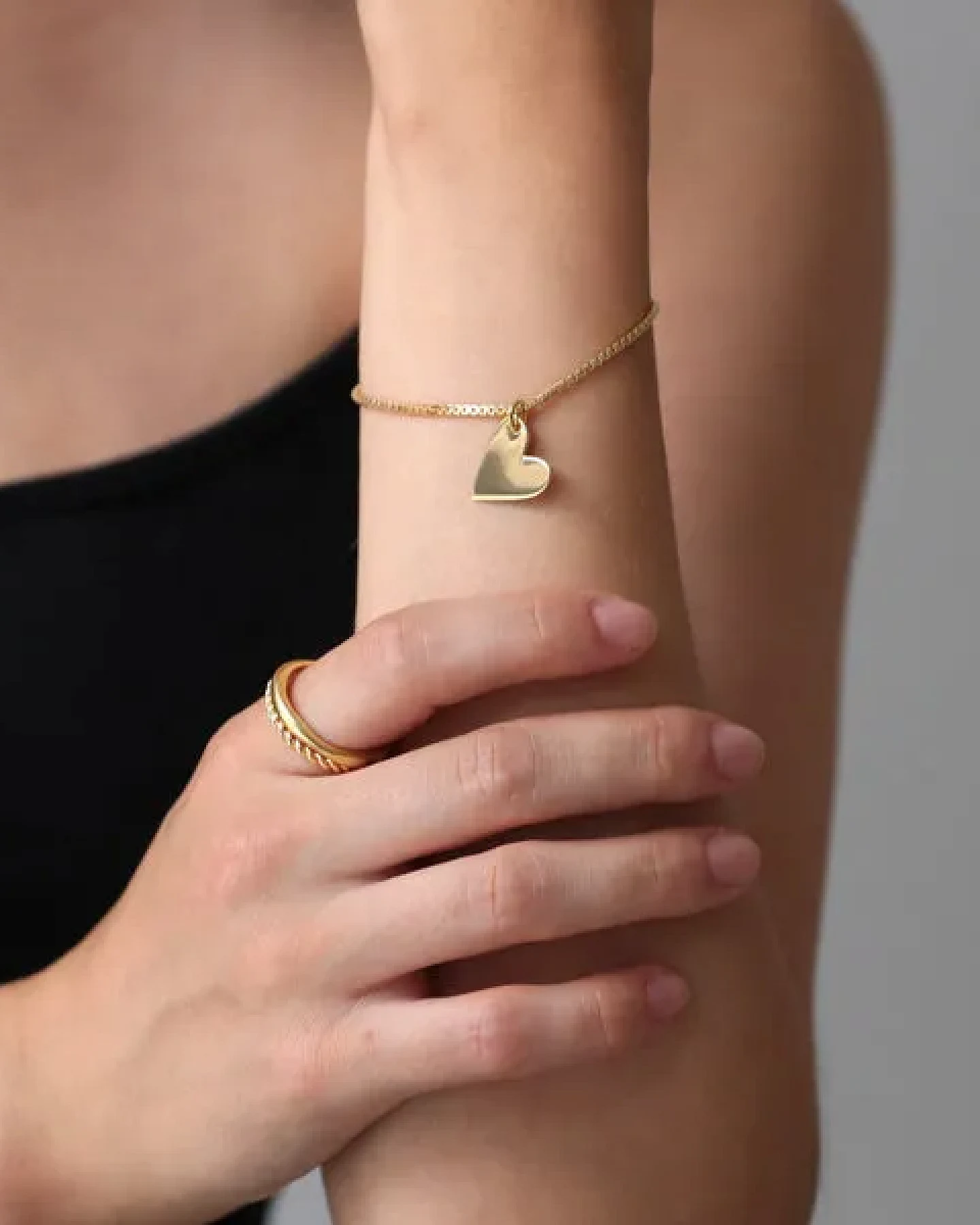 BELLYBIRD Jewellery Armband - Venezianerkette mit Herzanhänger, 925 Silber, vergoldet – Ansicht 4