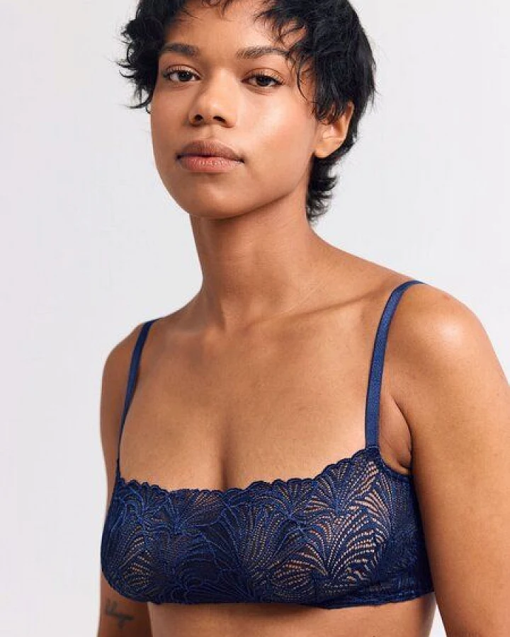 erlich textil Fluid Lace bügelloser Bandeau Bralette mit Spitze aus recyceltem Polyamid, made in Europe