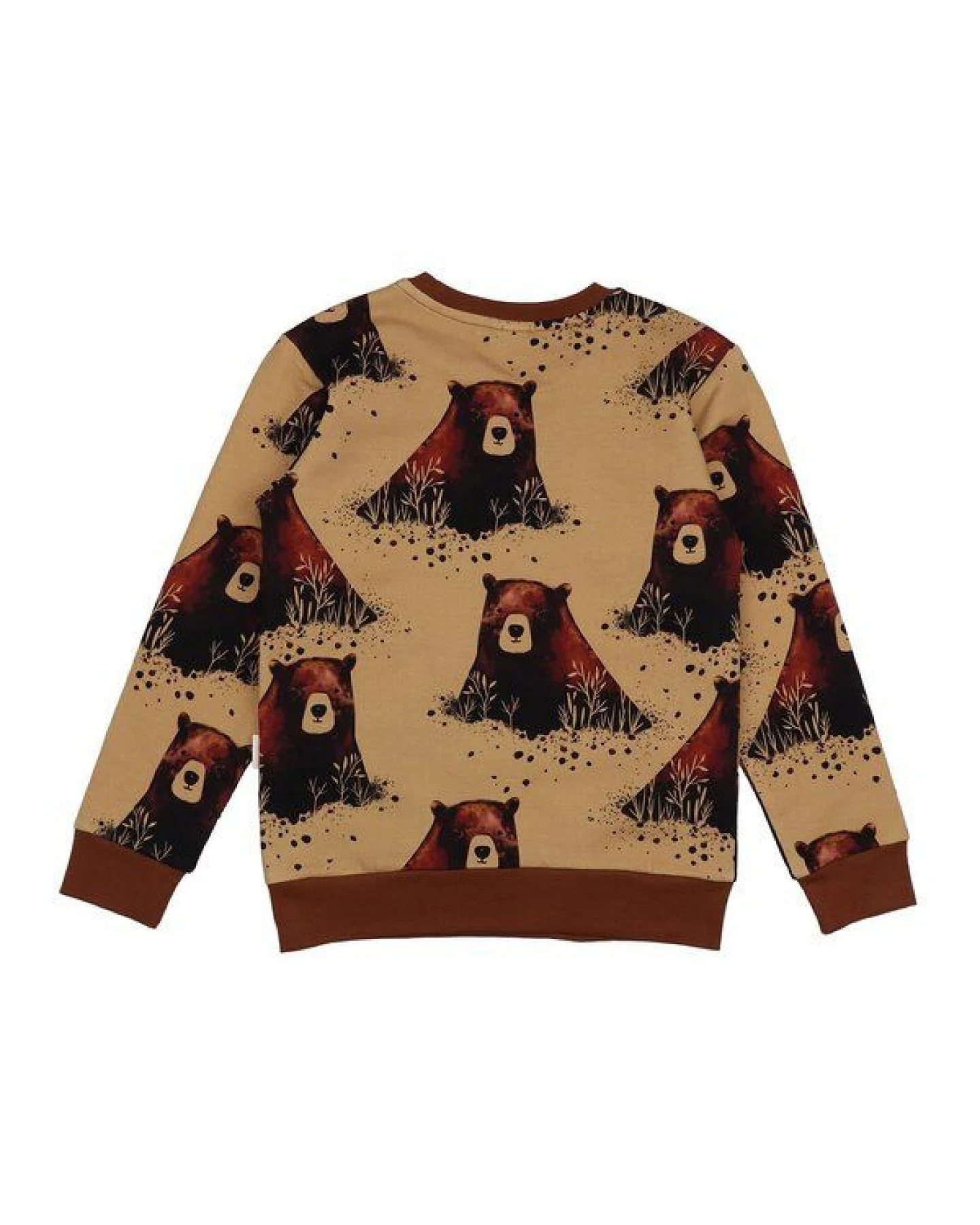 Kinder Sweatshirt GOTS-zertifiziert aus Bio-Baumwolle, senfgelb mit Grizzly-Bären-Print – Walkiddy, weich & hautfreundlich – Ansicht 4