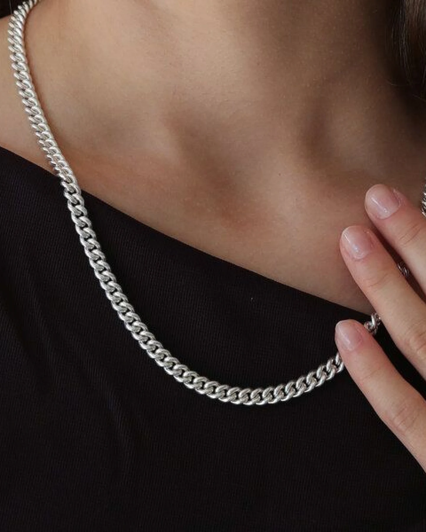 BELLYBIRD Jewellery PANZERKETTE - runde Kettenglieder, 925 Silber – Ansicht 2
