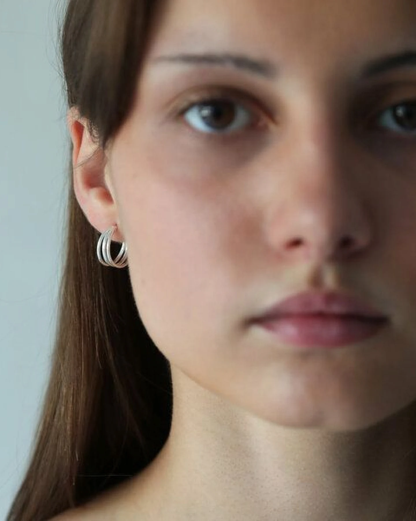 BELLYBIRD Jewellery CREOLEN - TRIO, Design aus 3 Ringen, glänzende Oberfläche, 925 Silber – Ansicht 3