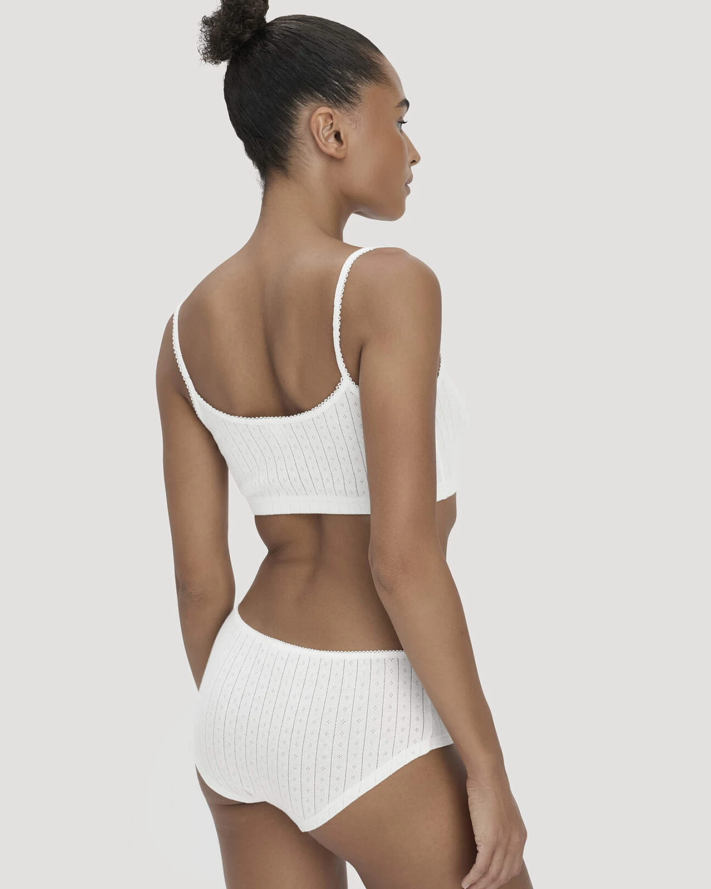 hessnatur Damen Pointelle Bustier PURE COTTON aus Bio-Baumwolle - weiß - Größe 40 – Ansicht 2