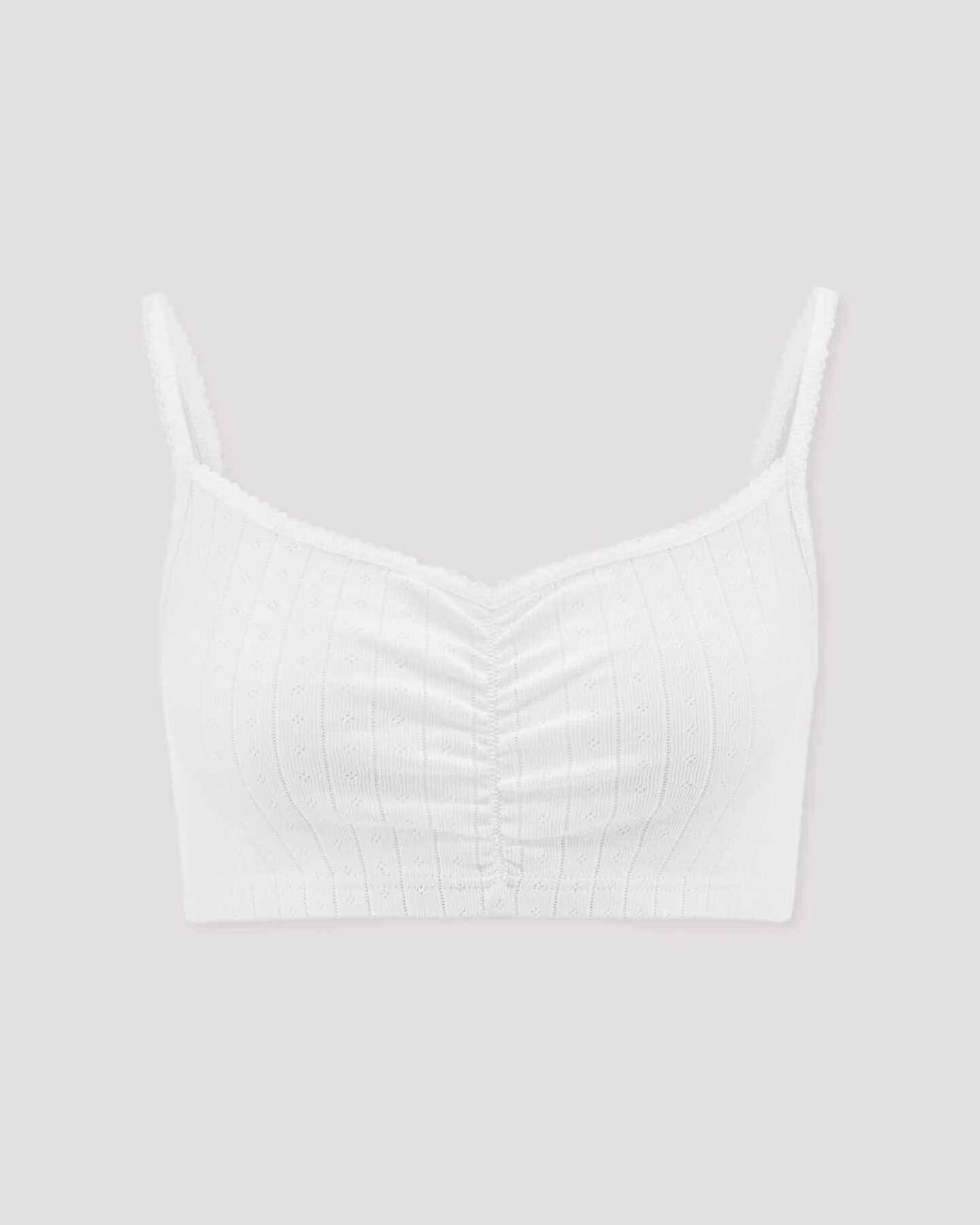 hessnatur Damen Pointelle Bustier PURE COTTON aus Bio-Baumwolle - weiß - Größe 40 – Ansicht 4