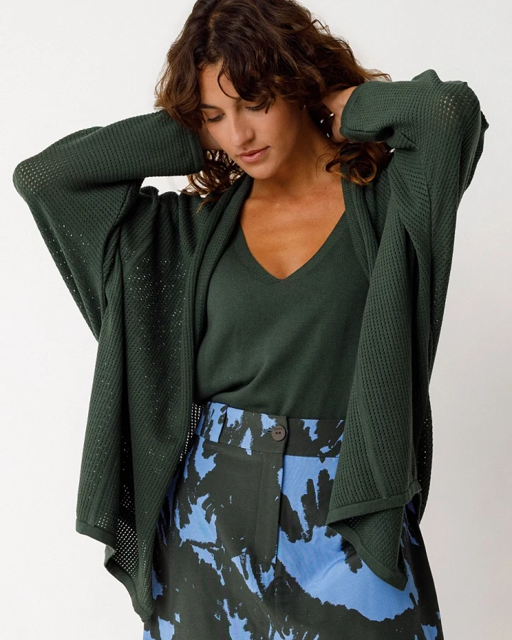 SKFK Damen vegan Strickjacke Aras Grün